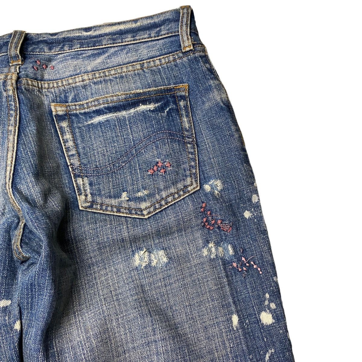 If Six Was Nine 2000's Uproar Flared Splatter Bootcut Jeans Size US 31 - 14 Thumbnail