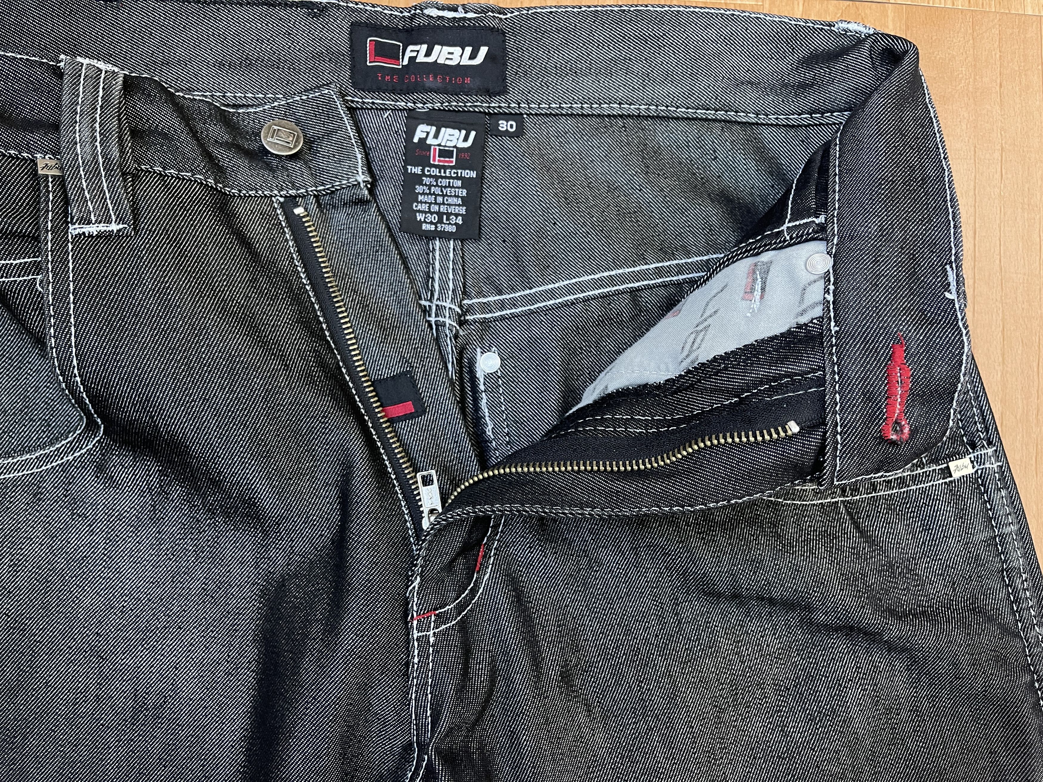 Fubu FUBU jeans shiny vintage baggy jeans silver metallic size 30 Size US 30 / EU 46 - 12 Thumbnail