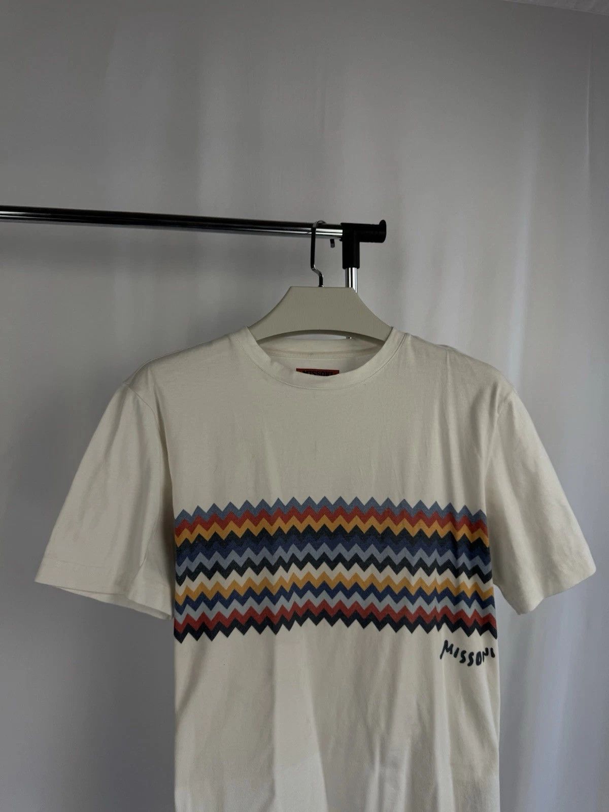 Missoni Men’s Missoni Graphic Tee – Iconic Zigzag Design – Casual Size US L / EU 52-54 / 3 - 2 Thumbnail