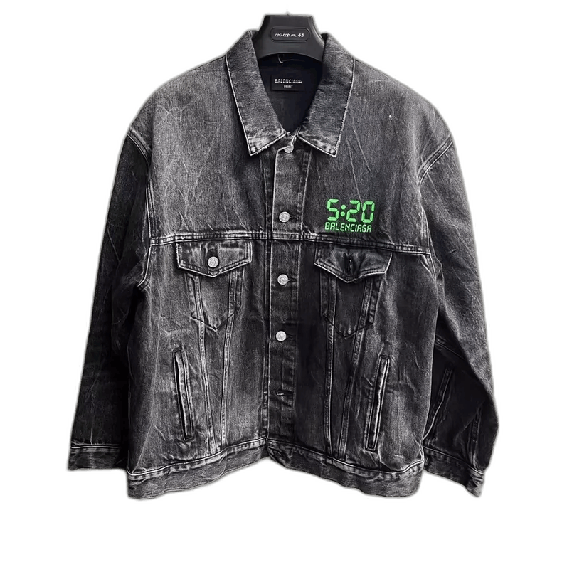 Balenciaga Balenciaga Black Gray Denim Jacket With Print Size US S / EU 44-46 / 1 - 1 Thumbnail