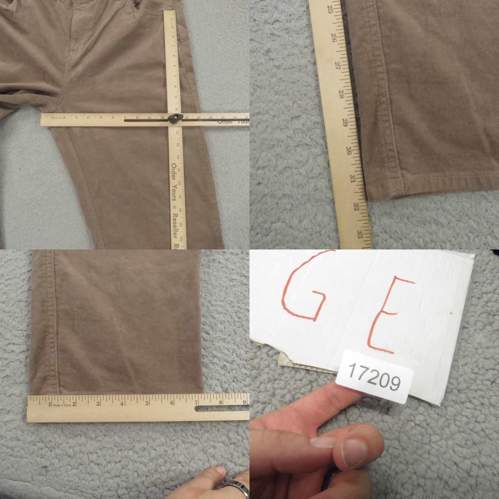 Vuori Vuori Pants Mens 38x32 Optimist Corduroy 5 Pocket Chino Performance Cords Tan Size US 38 / EU 54 - 9 Thumbnail