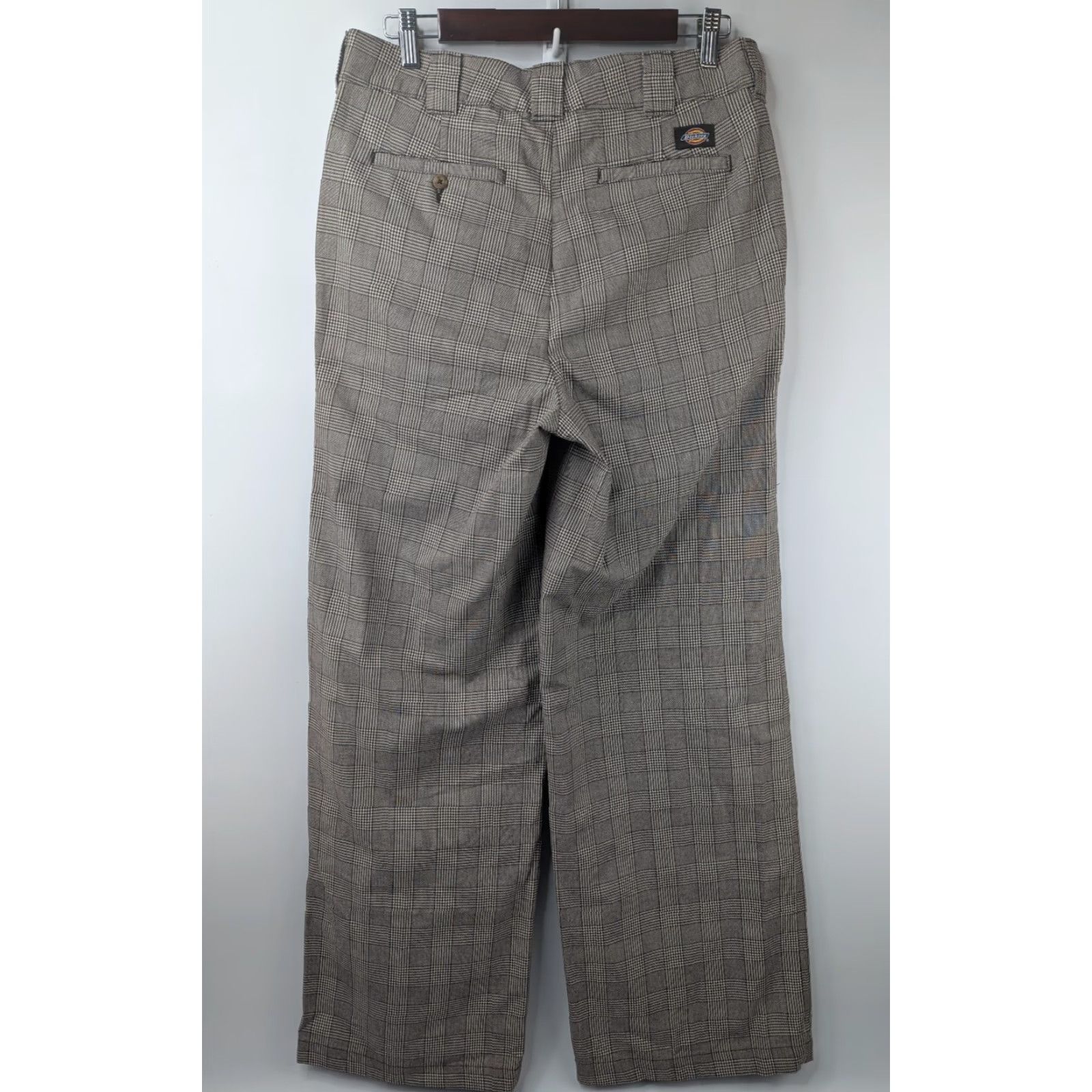 Dickies Dickies Womens Wide Leg Pants Size 8R Houndstooth Casual Slacks Full Length Color Brown Size 30" / US 8 / IT 44 - 5 Thumbnail