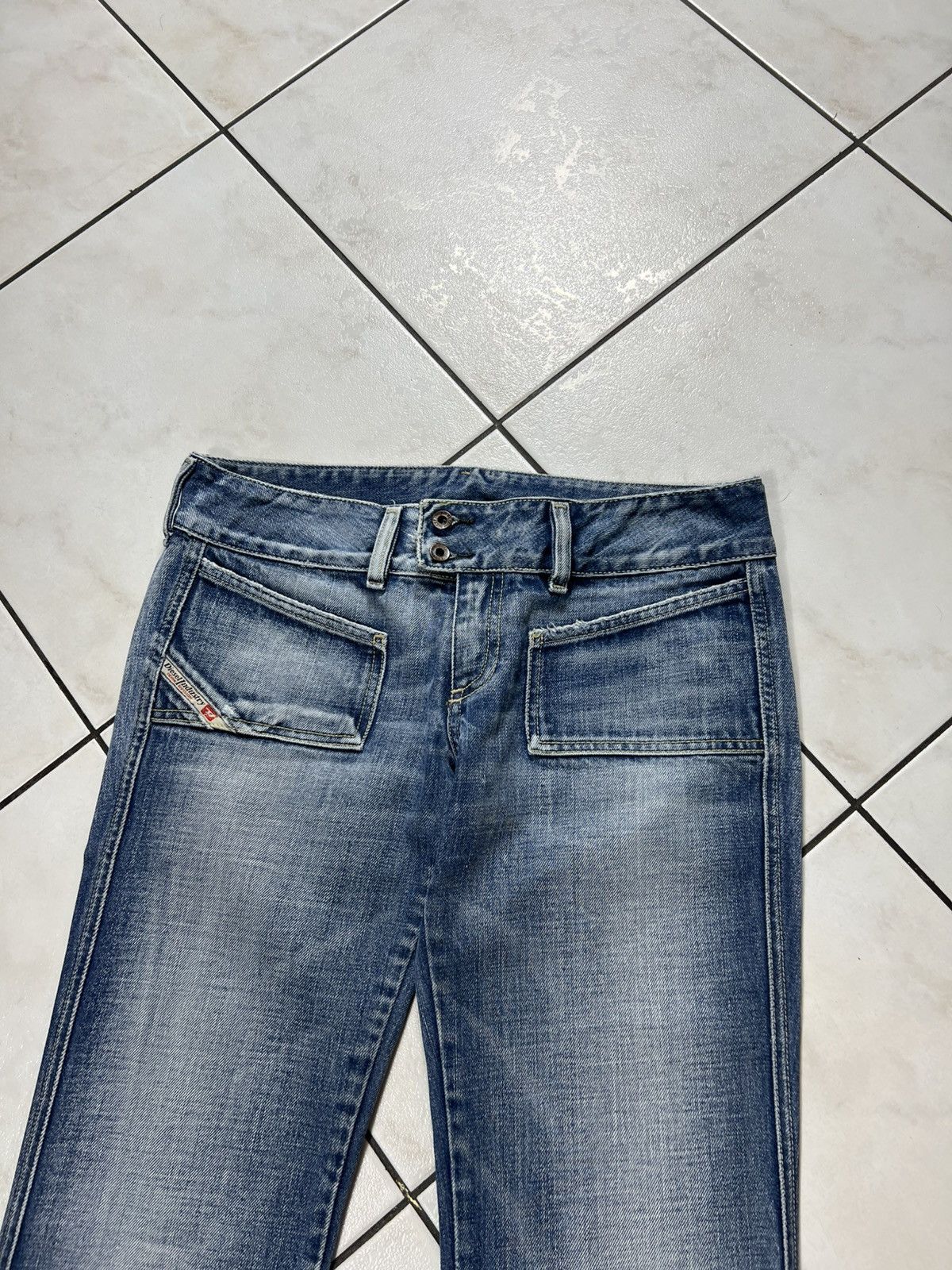 Diesel Vintage 90s Diesel y2k bootcut distressed denim jeans flared Size 29" - 3 Thumbnail