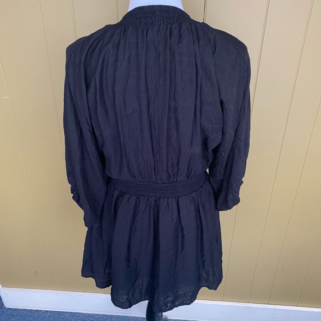 Other Women S plunging v-neck black boho mini dress w/skirt lining Size S / US 4 / IT 40 - 8 Thumbnail