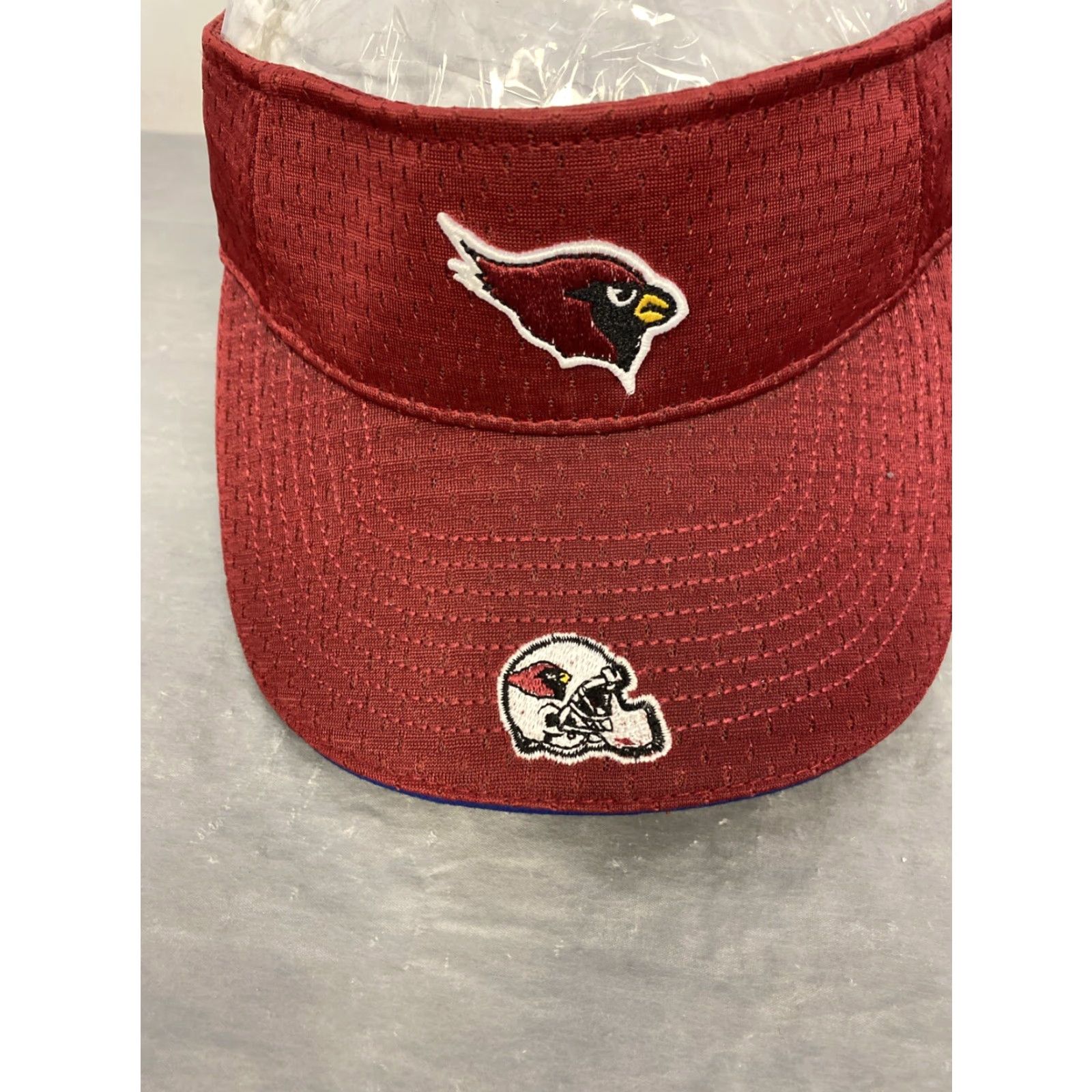 NFL VINTAGE Arizona Cardinals Sun Visor Strapback NFL Mens One Size Maroon Football NFL Fans Size ONE SIZE - 2 Thumbnail