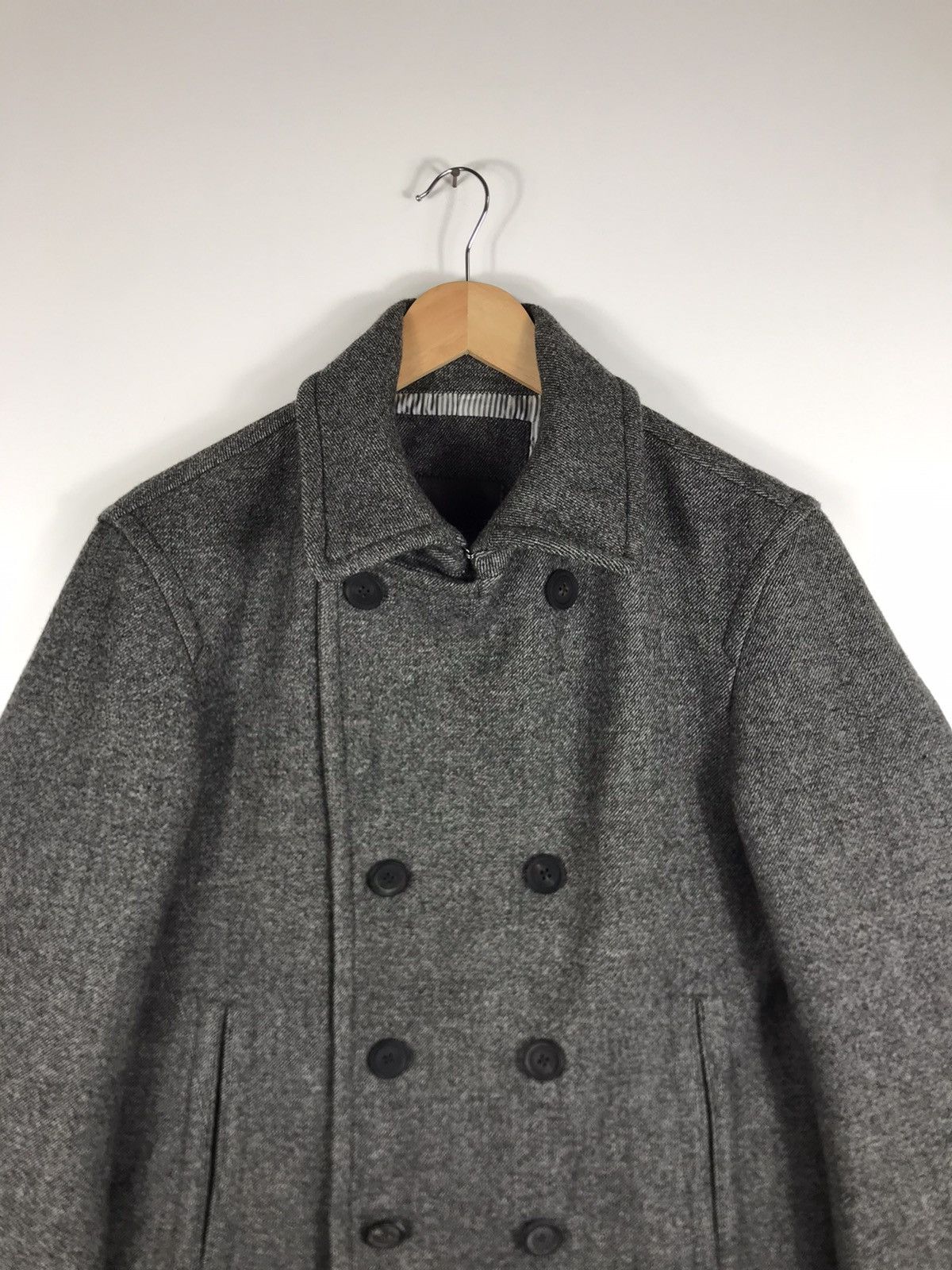 Edifice Japan 🔥417 Edifice Wool Doule Breast Peacoat Jacket Size US L / EU 52-54 / 3 - 4 Thumbnail