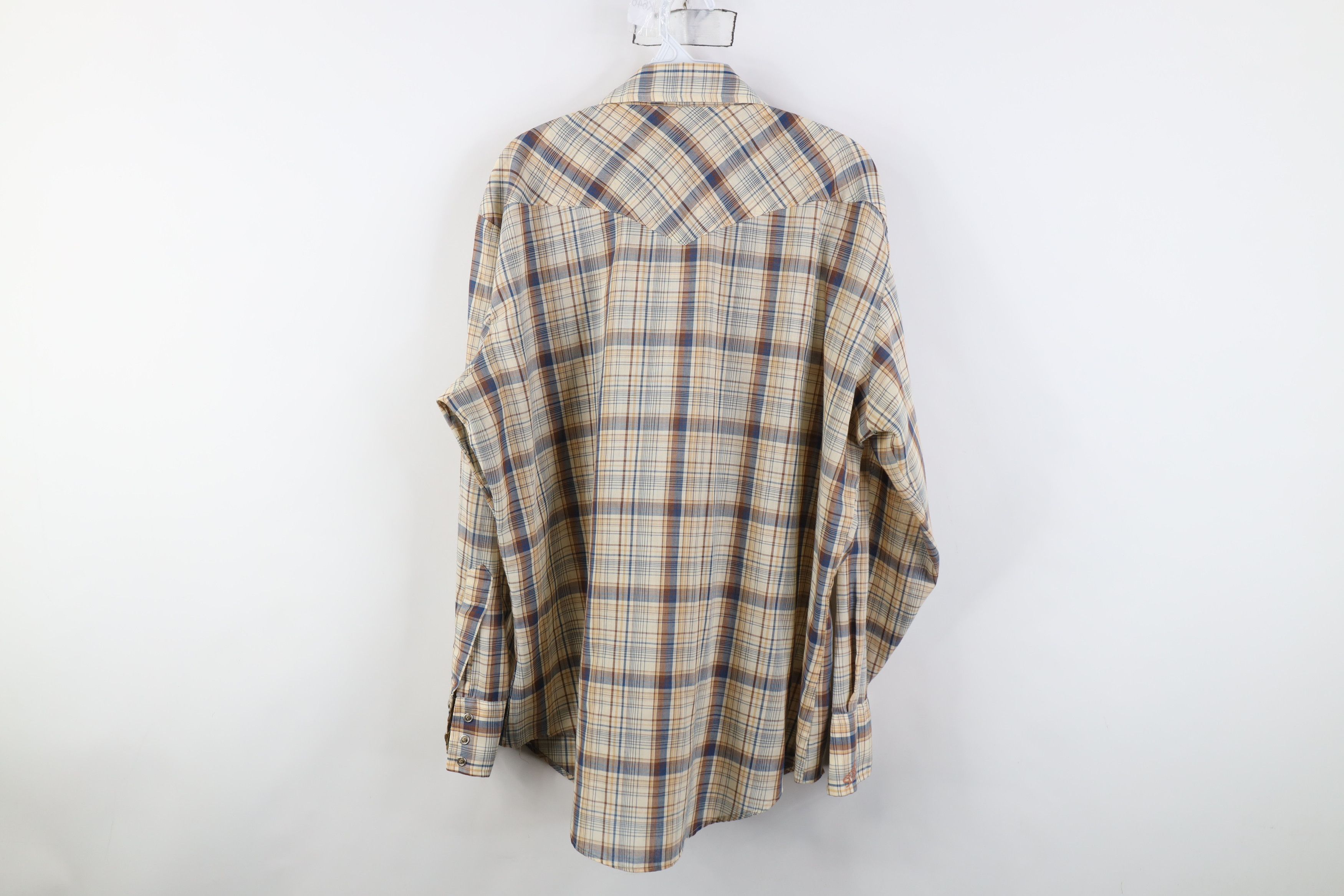 Vintage Vintage 70s Streetwear Rodeo Cowboy Snap Button Shirt Plaid Size US XL / EU 56 / 4 - 11 Thumbnail