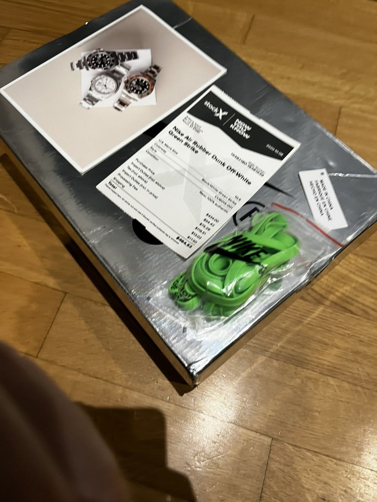 Nike × Off-White Rubber dunk Green Strike Off White Size US 11.5 / EU 44-45 - 12 Thumbnail