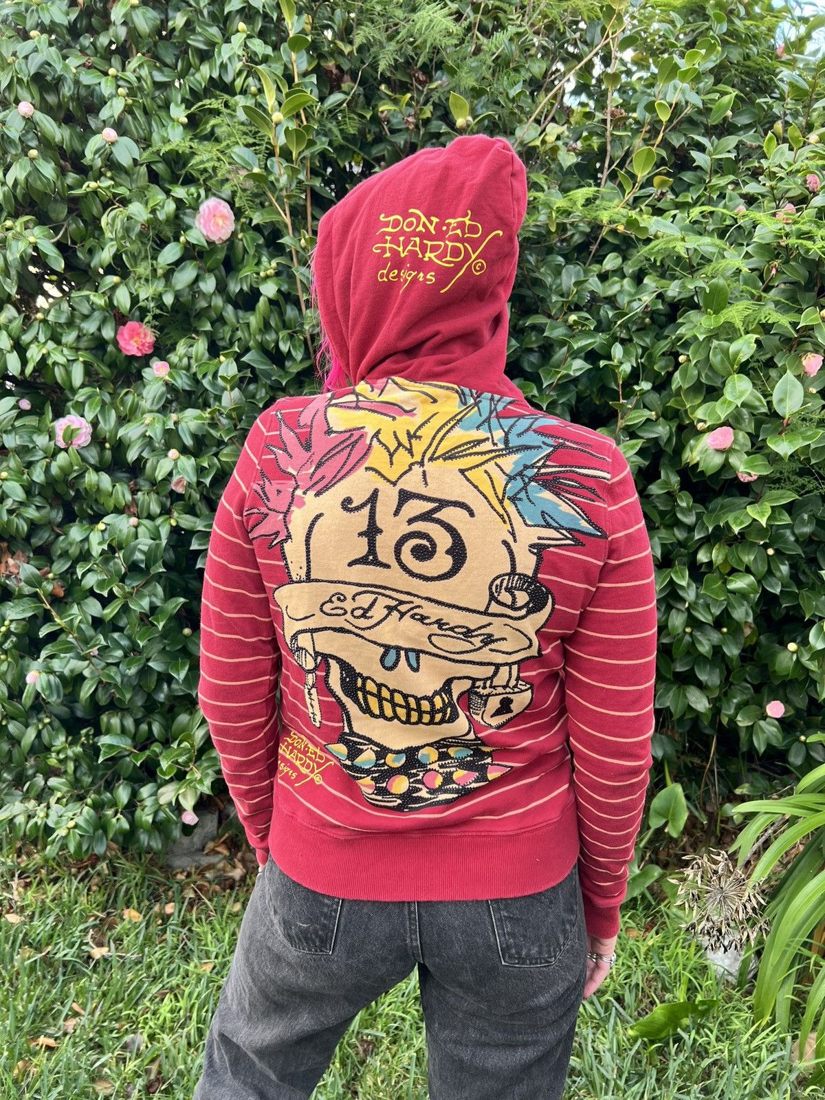 Ed Hardy Red and gold striped Ed Hardy Zip-up hoodie Size M / US 6-8 / IT 42-44 - 1 Thumbnail