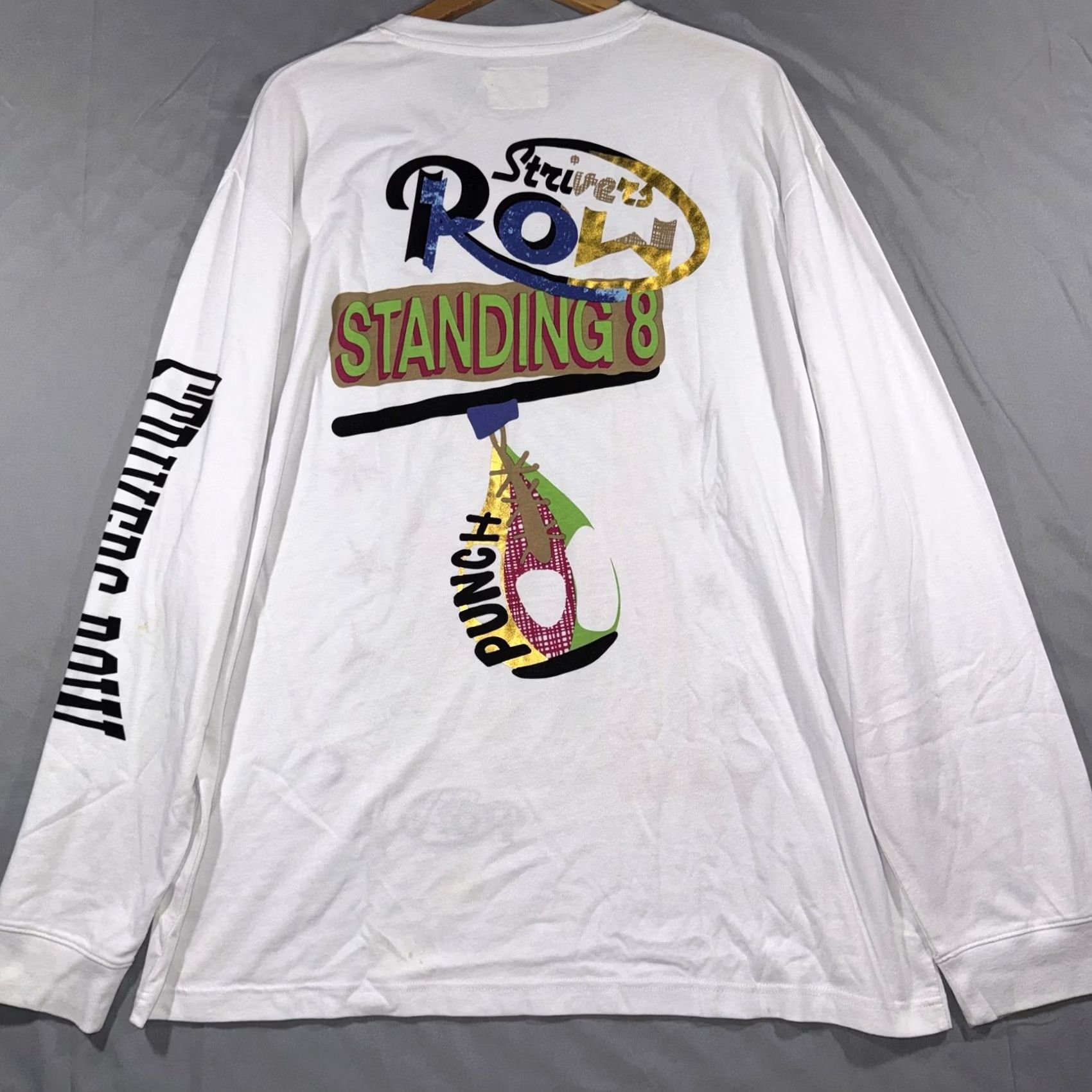Vintage Strivers Row Strivers Row Challenger Standing 8 Punch Long Sleeve Knit Shirt 3XL Mens T-Shirt White Crew Neck Graphic Print Logo Size US XXL / EU 58 / 5 - 2 Thumbnail
