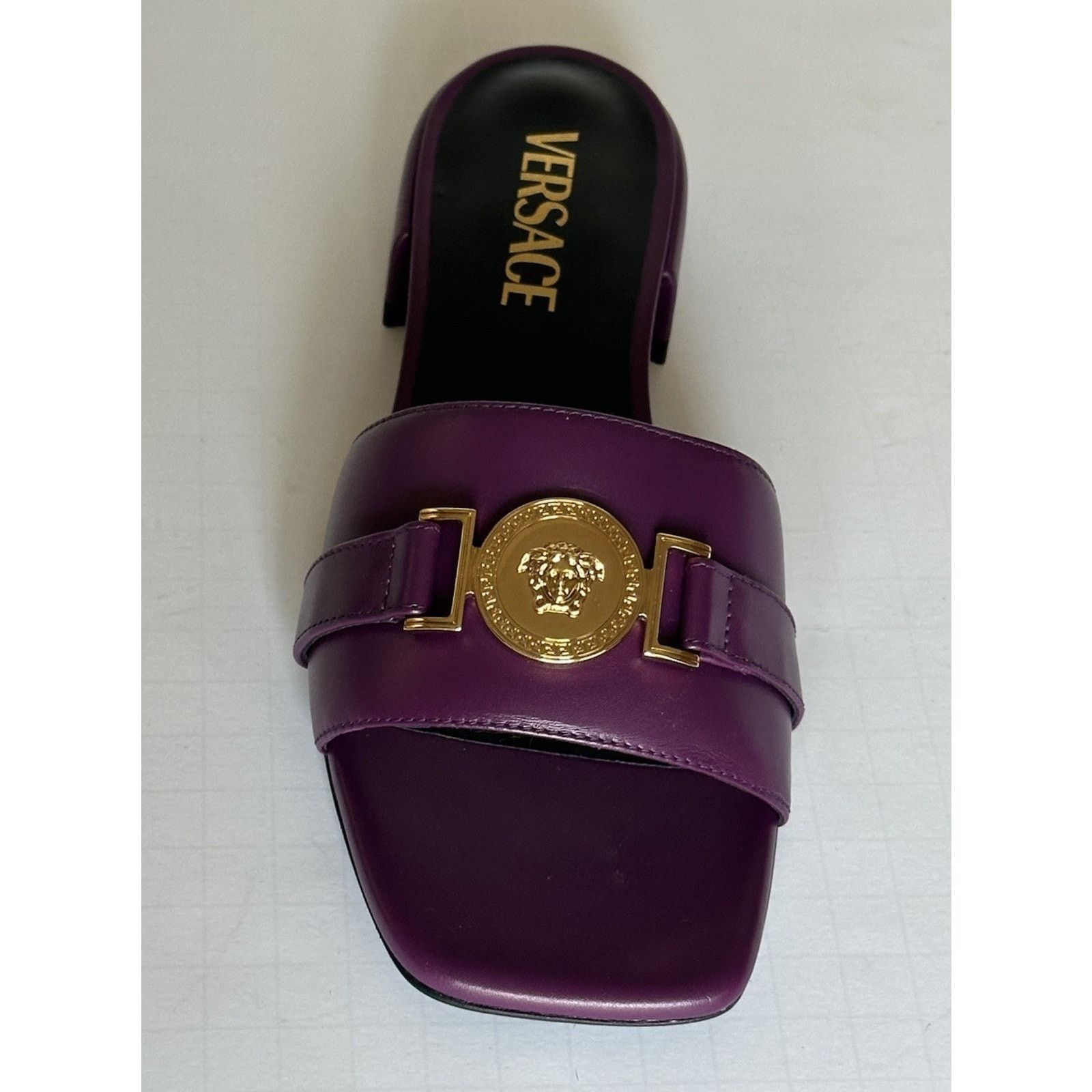 Versace VERSACE Medusa Women's Plum Sandals 6 US (36 Euro) 1014748 Size US 6 / IT 36 - 5 Thumbnail