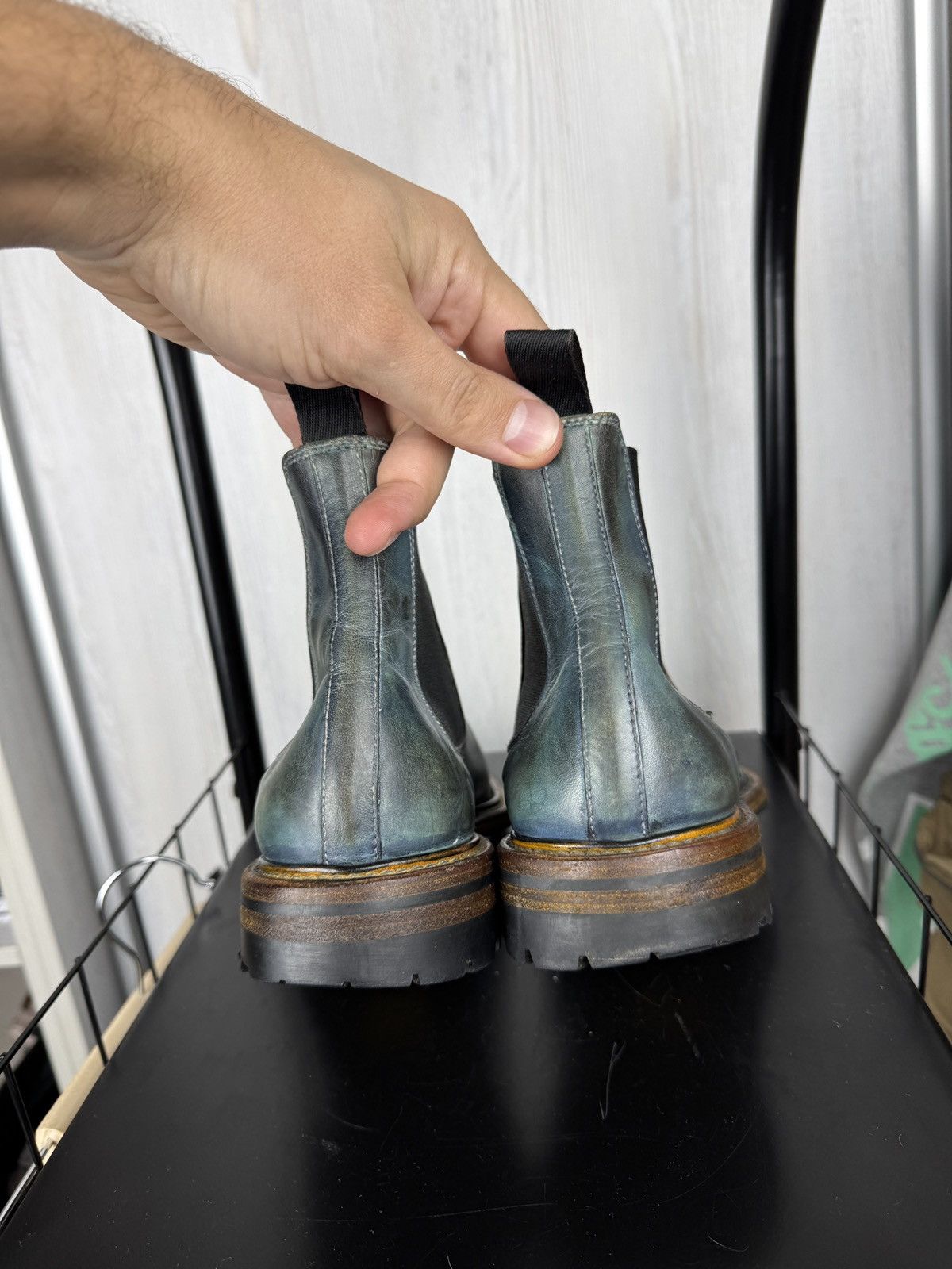 Handmade Italian bespoke Handmade Calfskin Vibram sole Chelsea boots Size US 7.5 / EU 40-41 - 12 Thumbnail