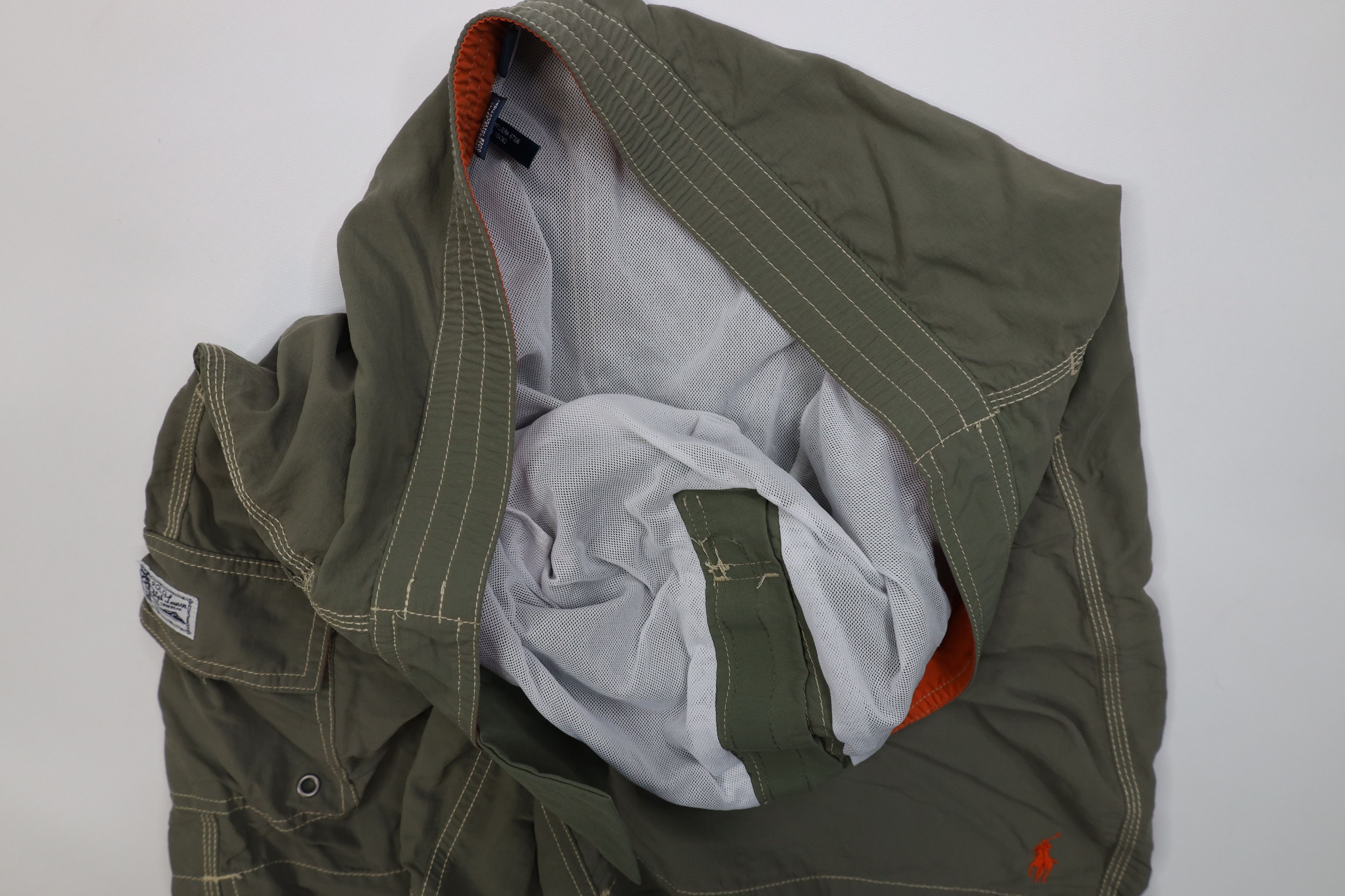 Polo Ralph Lauren Vintage 90s Ralph Lauren Lined Swim Trunks Shorts Olive Size US 34 / EU 50 - 8 Thumbnail