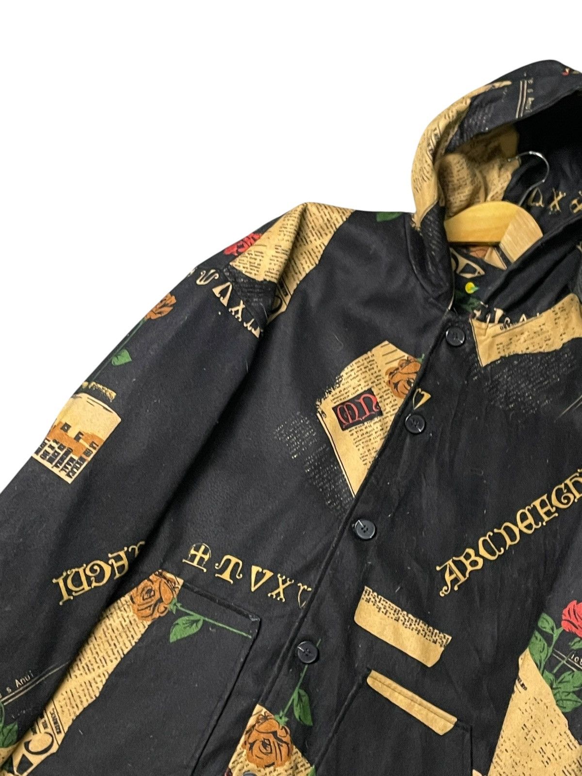 Japanese Brand × Vintage Japanese Brand Newspaper Graphic Hooded Jacket (107) Size US XXL / EU 58 / 5 - 2 Thumbnail