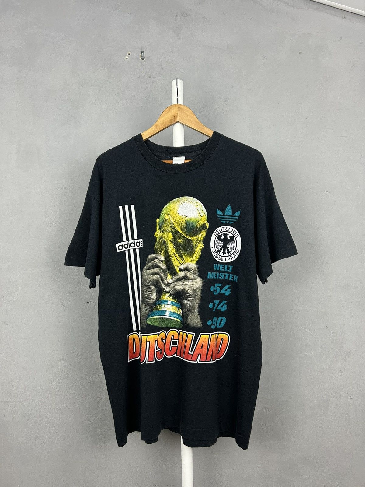 Adidas Vintage 90's Adidas Germany Deutschland World Cup Shirt Size US L / EU 52-54 / 3 - 1 Thumbnail