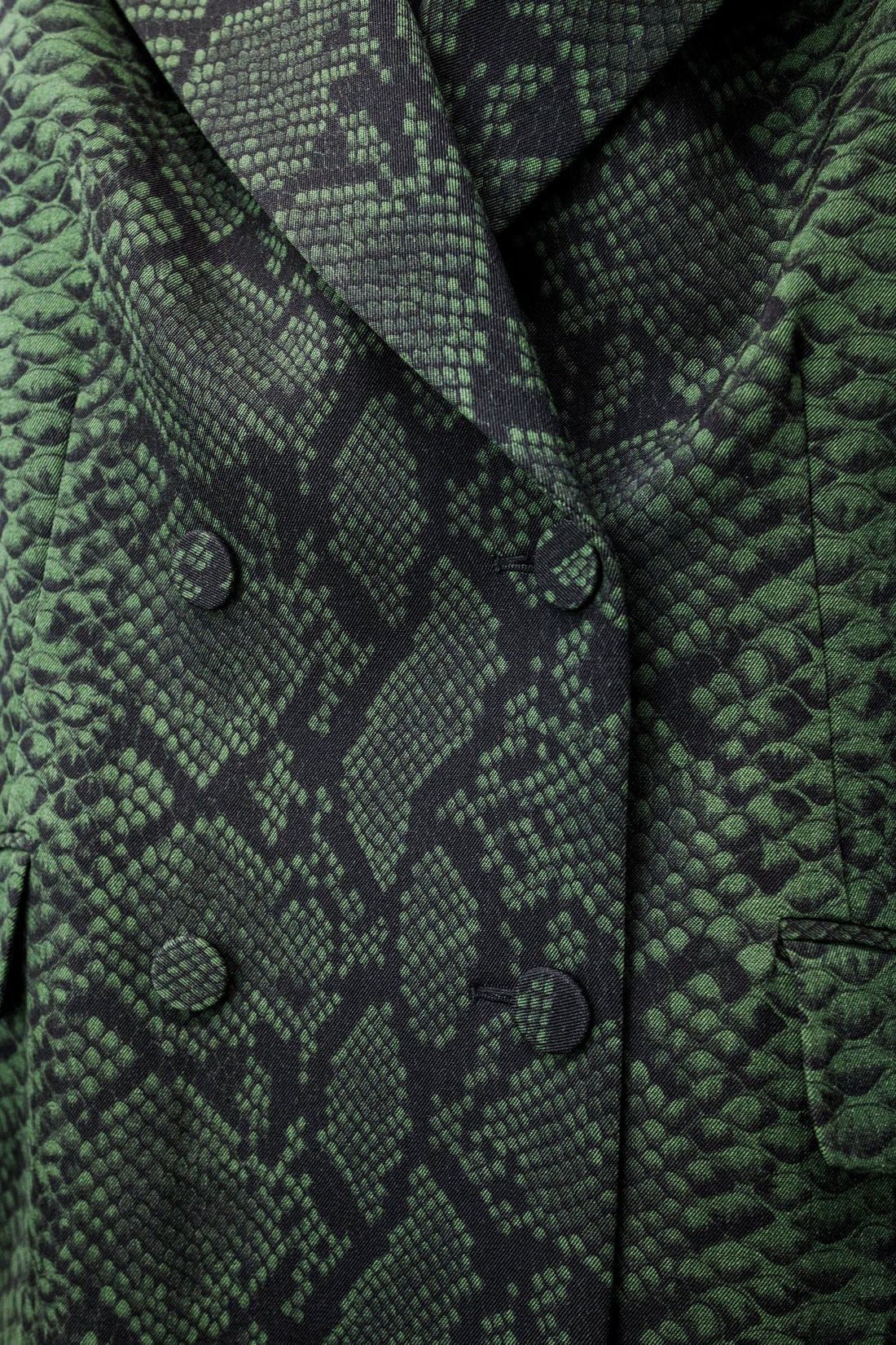 Dries Van Noten Dries Van Noten AW/20 Green Snake Skin Print Blazer Size M / US 6-8 / IT 42-44 - 4 Thumbnail