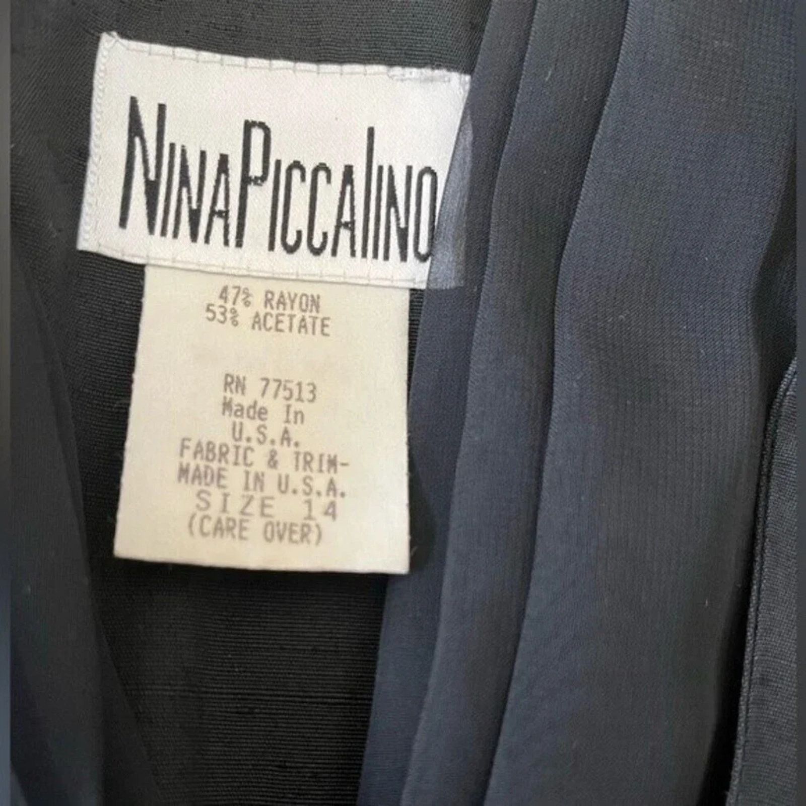 The Unbranded Brand Nina Piccalino vintage black goth jumpsuit w/3 buttons,sz 14 Size 36" / US 14 / IT 50 - 2 Thumbnail