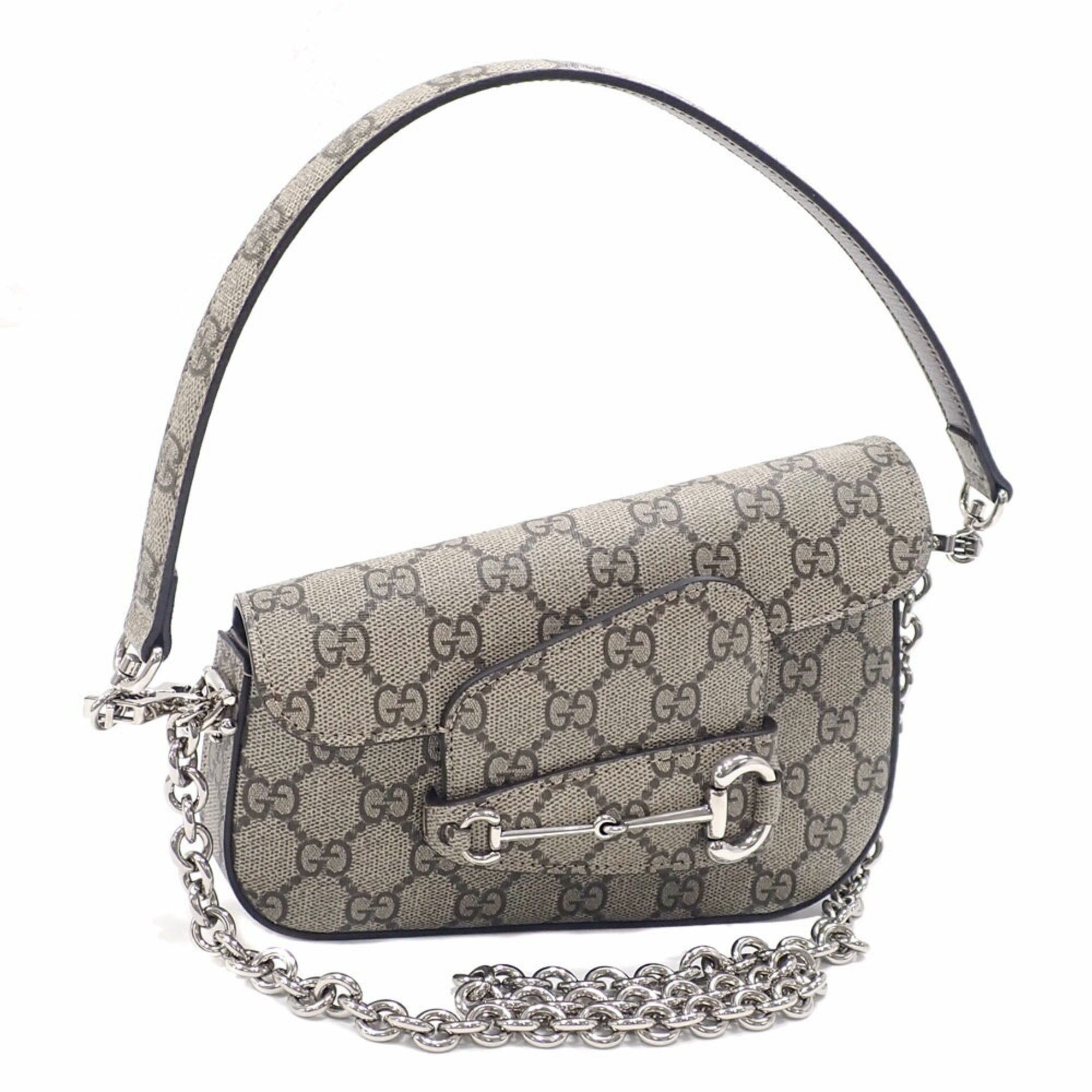 Gucci Shoulder Bag GG Supreme Horsebit 1955 Women's Beige Canvas Leather 774209 A6050474