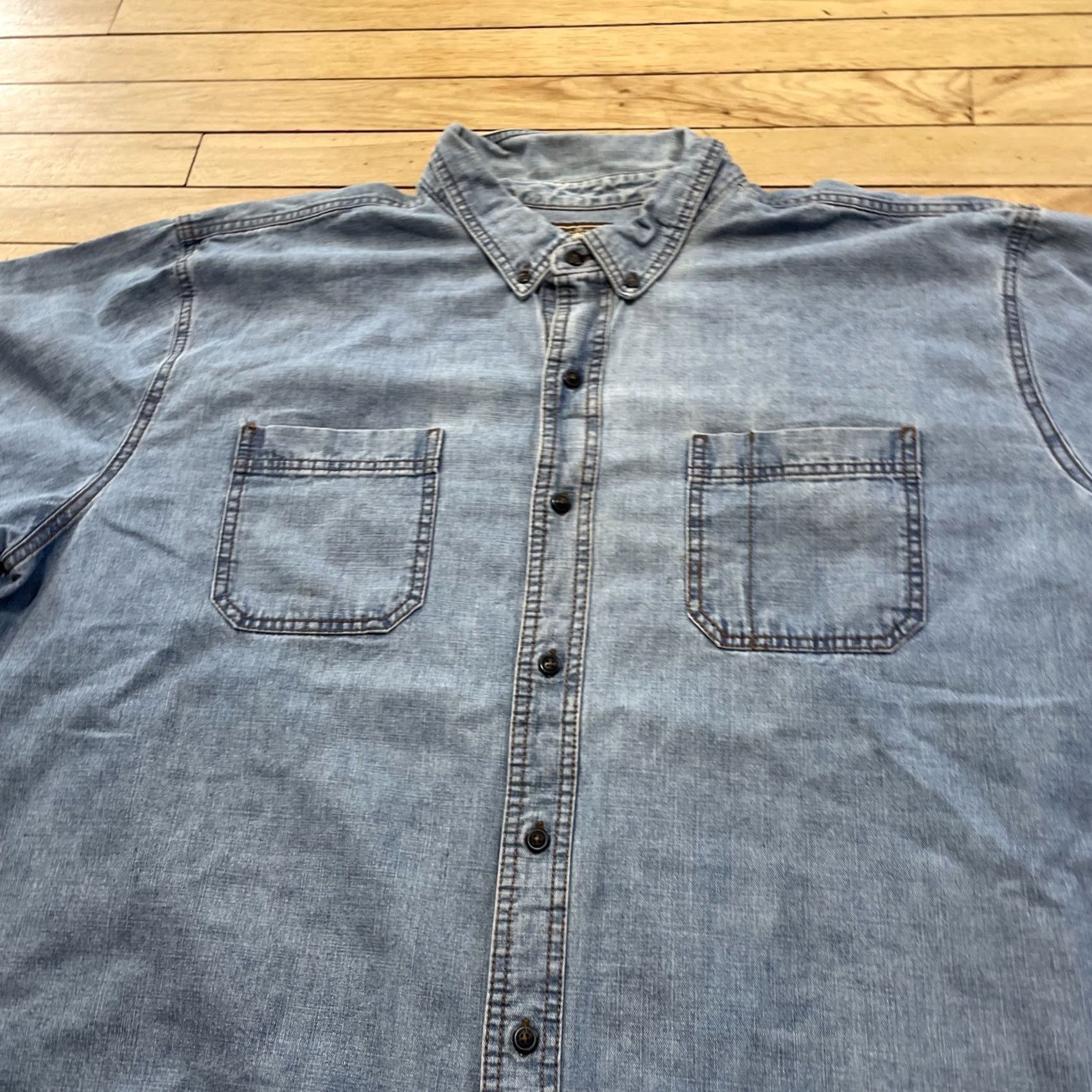 Denime VINTAGE Schmidt Workwear Shirt Denim Shirt Men 3XL Cotton Blue Jean Long Sleeve 3X Mens Size US XXL / EU 58 / 5 - 3 Thumbnail