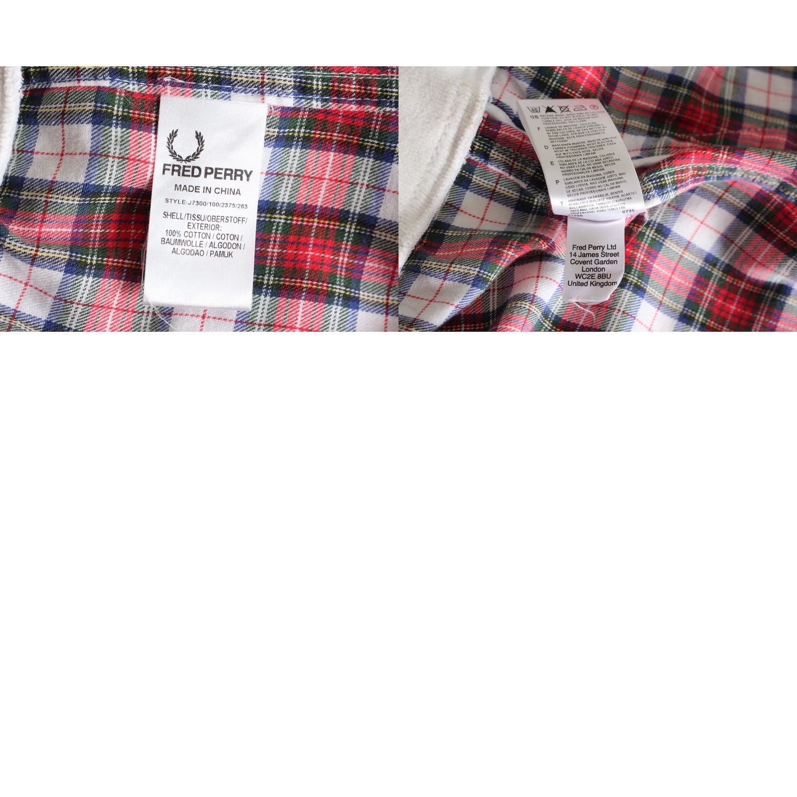 Fred Perry FRED PERRY Lightweight Jacket Men Size S Bomber Flannel Shirt Style Plaid Casual, Multicoloured, Full Zip, Cotton, 3-Season Jacket, Regular Fit, Mens Size US S / EU 44-46 / 1 - 8 Thumbnail