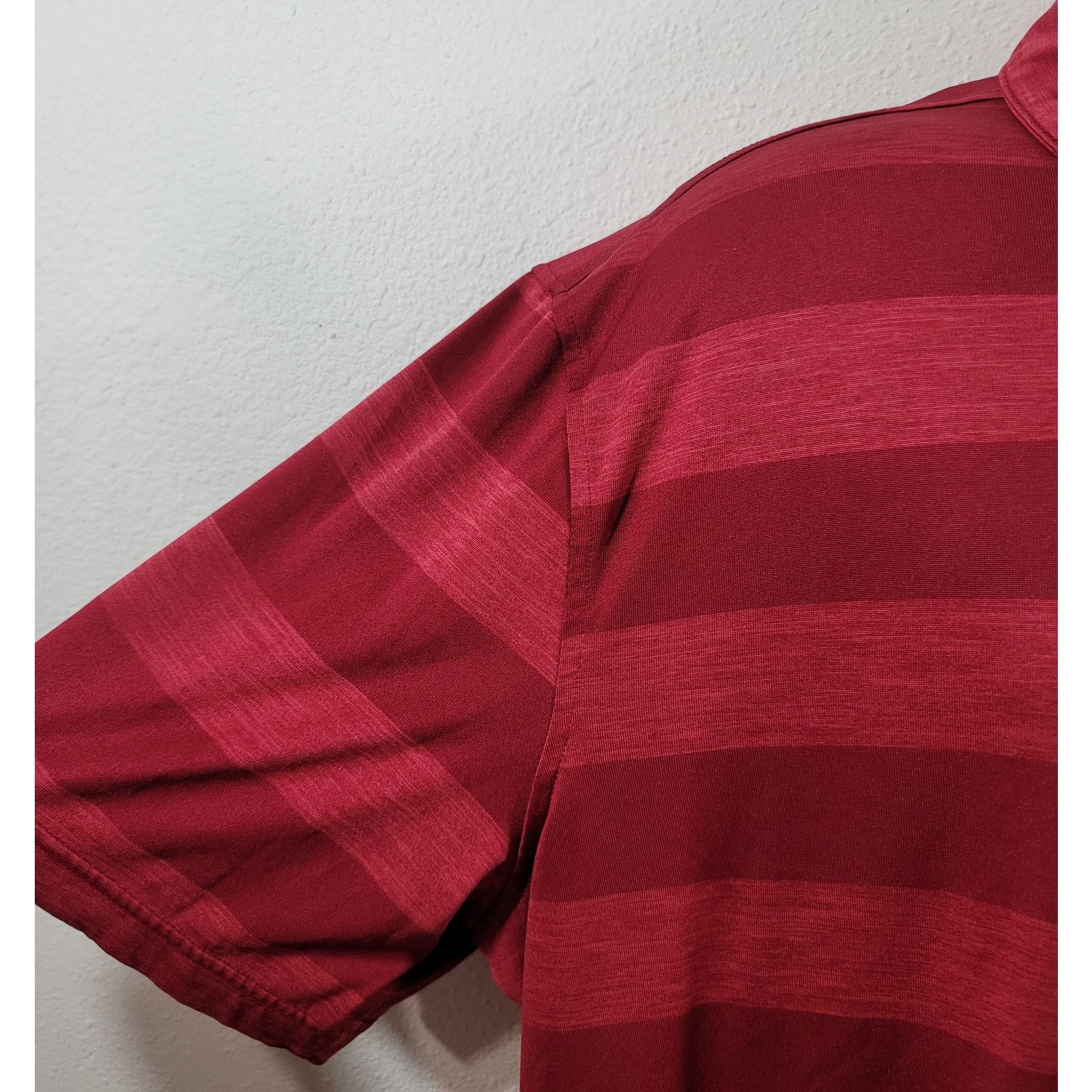 George George Burgundy Striped Polo Shirt XL Lightweight Soft Size US XL / EU 56 / 4 - 6 Thumbnail