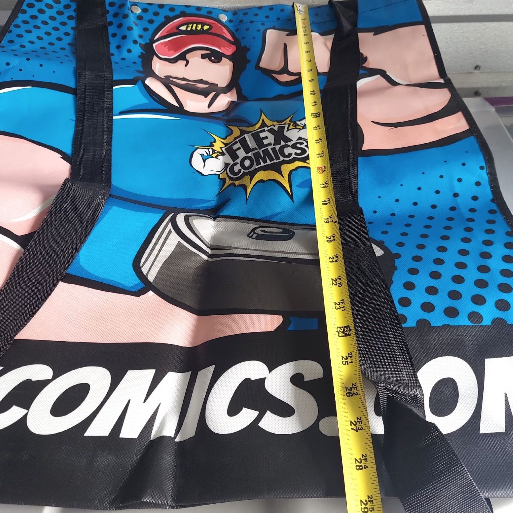 Vintage Totes Huge Flex Comics Backpack Eco Friendly Tote Bag Gym Bag Body Building Blue Men Vinyl Backpack Comics Eco Bag Size ONE SIZE - 6 Thumbnail