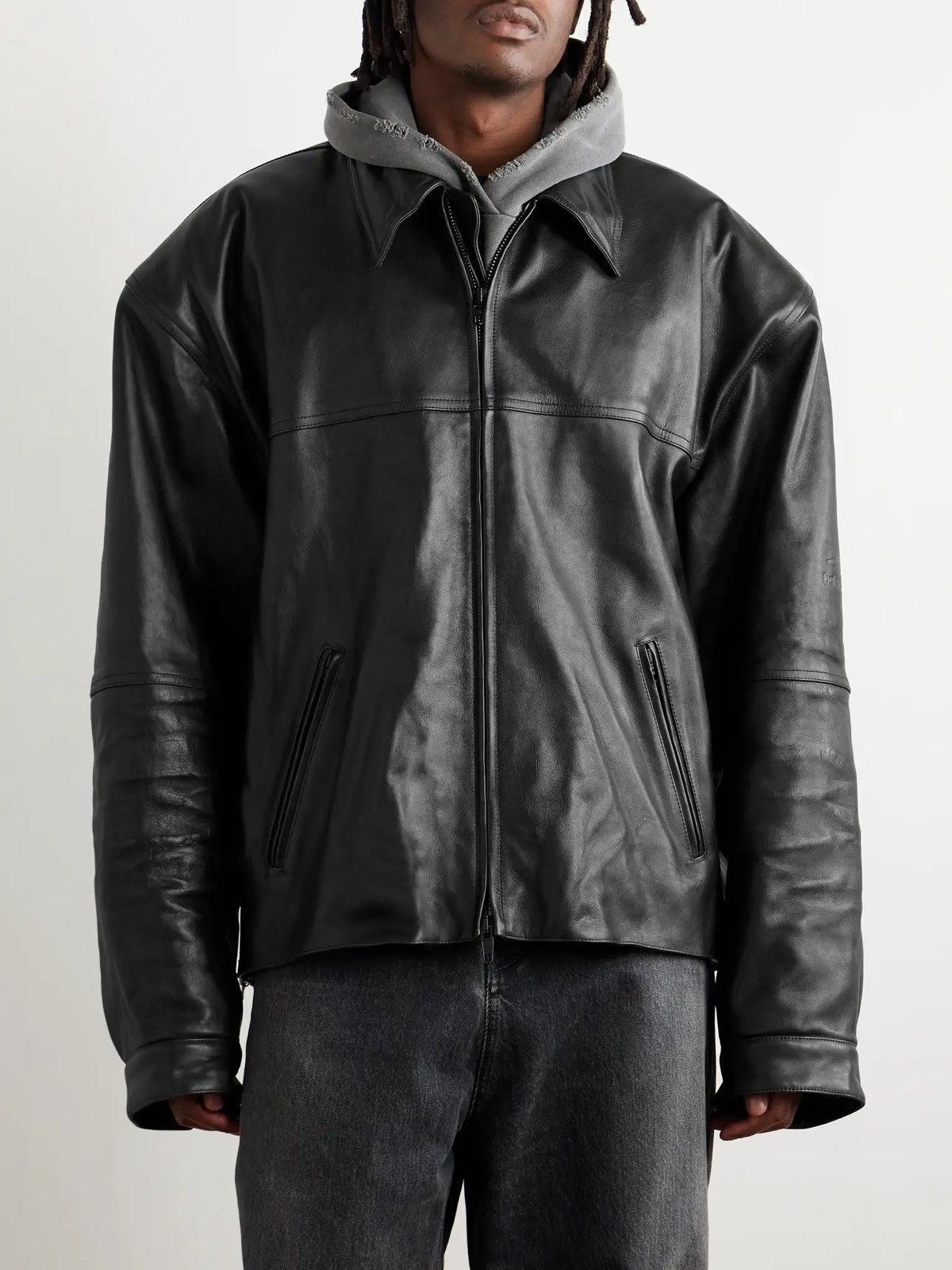Balenciaga RARE - Summer 24 Cocoon Kick Leather Jacket M Size US M / EU 48-50 / 2 - 1 Thumbnail