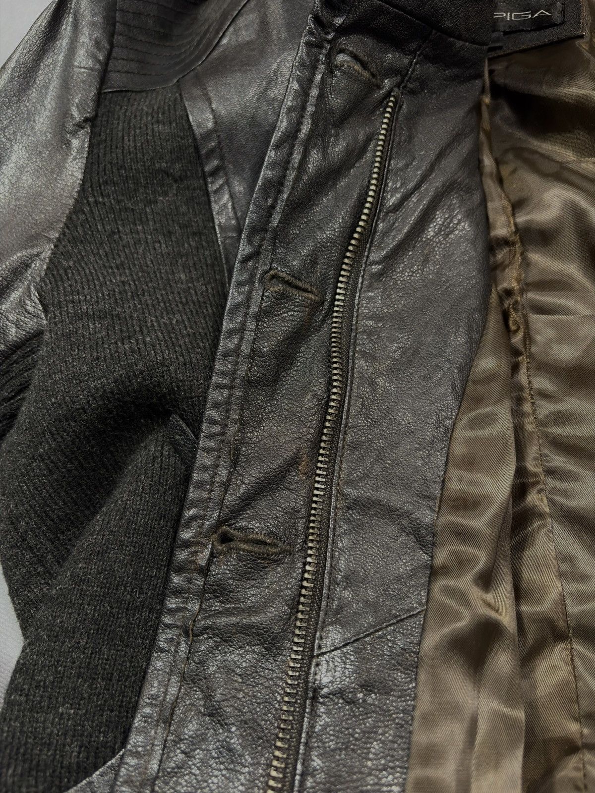 Rick Owens Type Avantgarde Archive Asymmetric Leather jacket