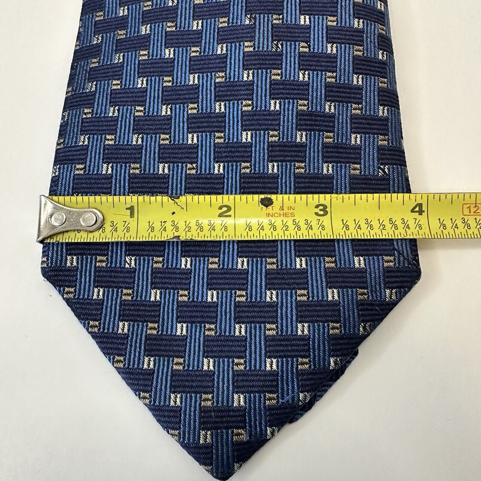 Jos. A. Bank Jos A. Bank, Collection Men's Neck Tie Blue w/Grays Silk USA Size ONE SIZE - 9 Thumbnail