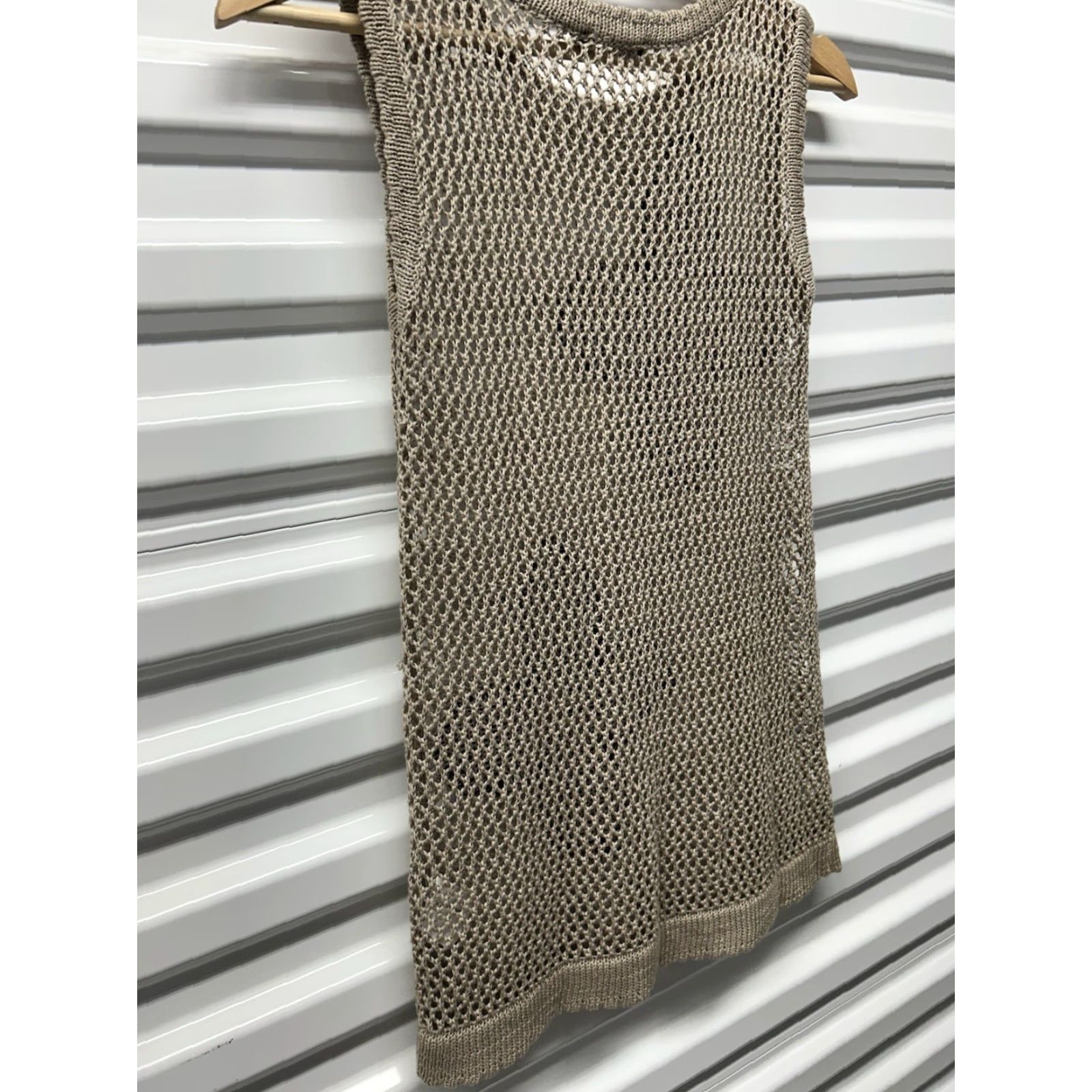 Vintage Womens BYLYSE Tanktop Sleeveless SeeThru Netted Flower Pattern Scoop Neck XS Green Short Sleeve? Size L / US 10 / IT 46 - 6 Thumbnail