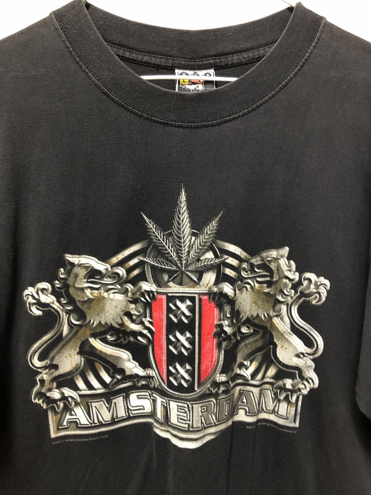 Vintage 90s Weed Tee Shirt Amsterdam 420 Cannabis Leaf Fox Cotton L Size US L / EU 52-54 / 3 - 2 Thumbnail