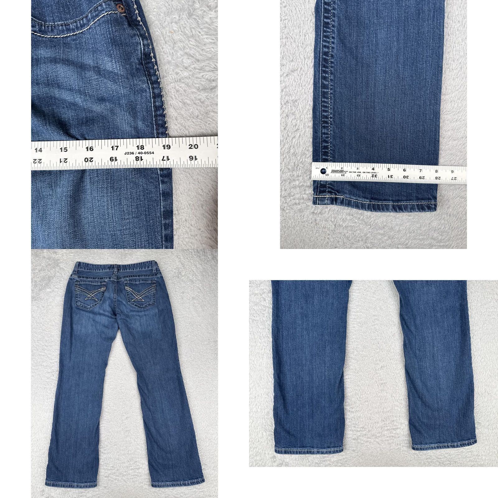Vintage Cinch Jeans Womens 27x28 Blue Stretch Denim Ada Bootcut Mid Rise Western Cowgirl Size 27" / US 4 / IT 40 - 9 Thumbnail