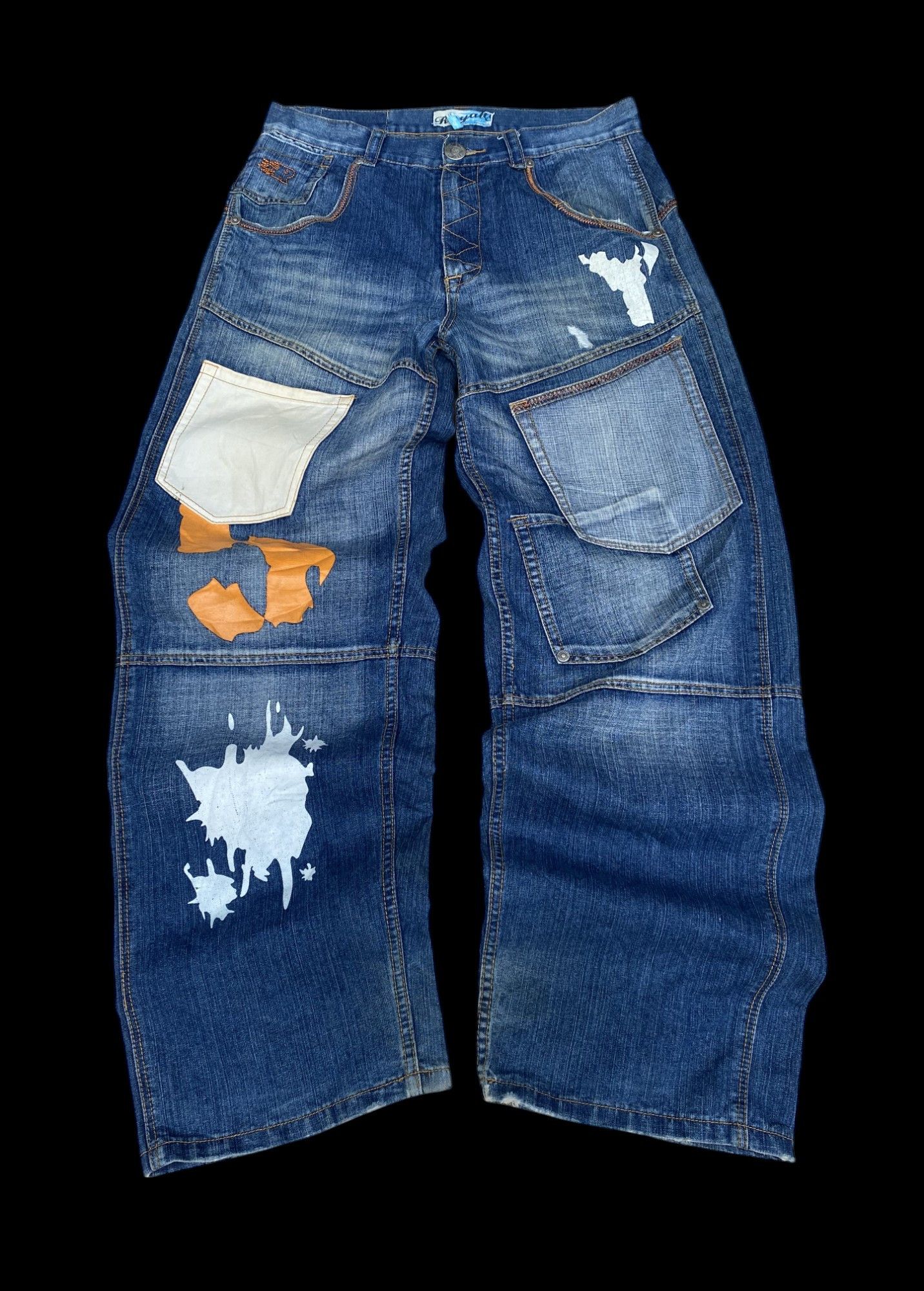Fubu × JNCO BAGGY Royalty No 5 Painted JNCO FUBU STYLE jean W33x33 Size US 33 - 1 Thumbnail