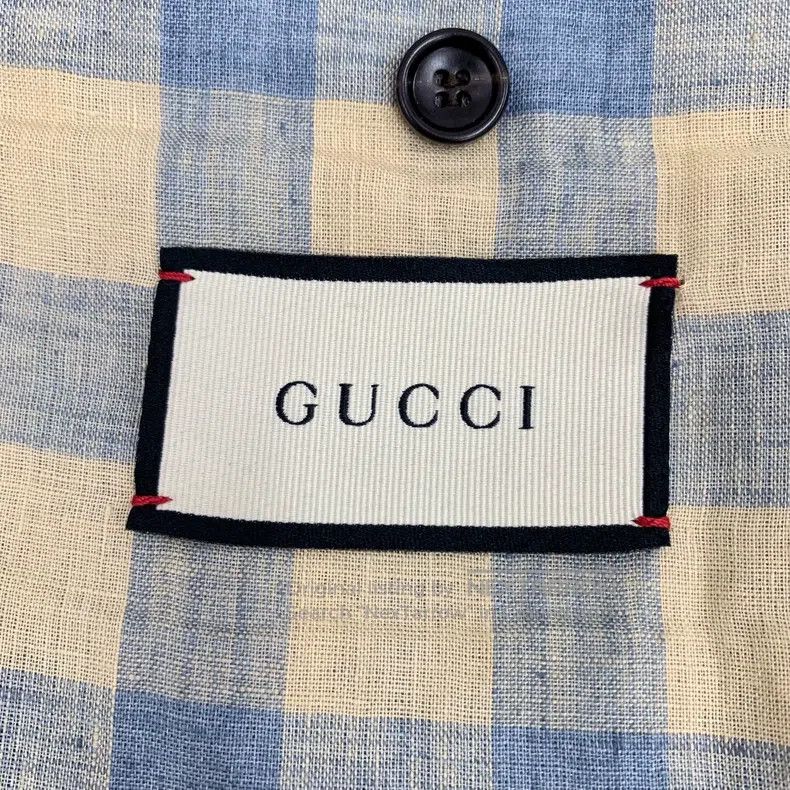 Gucci Gucci Blue logo embroidered cotton lapel single-breasted l Size US L / EU 52-54 / 3 - 5 Thumbnail