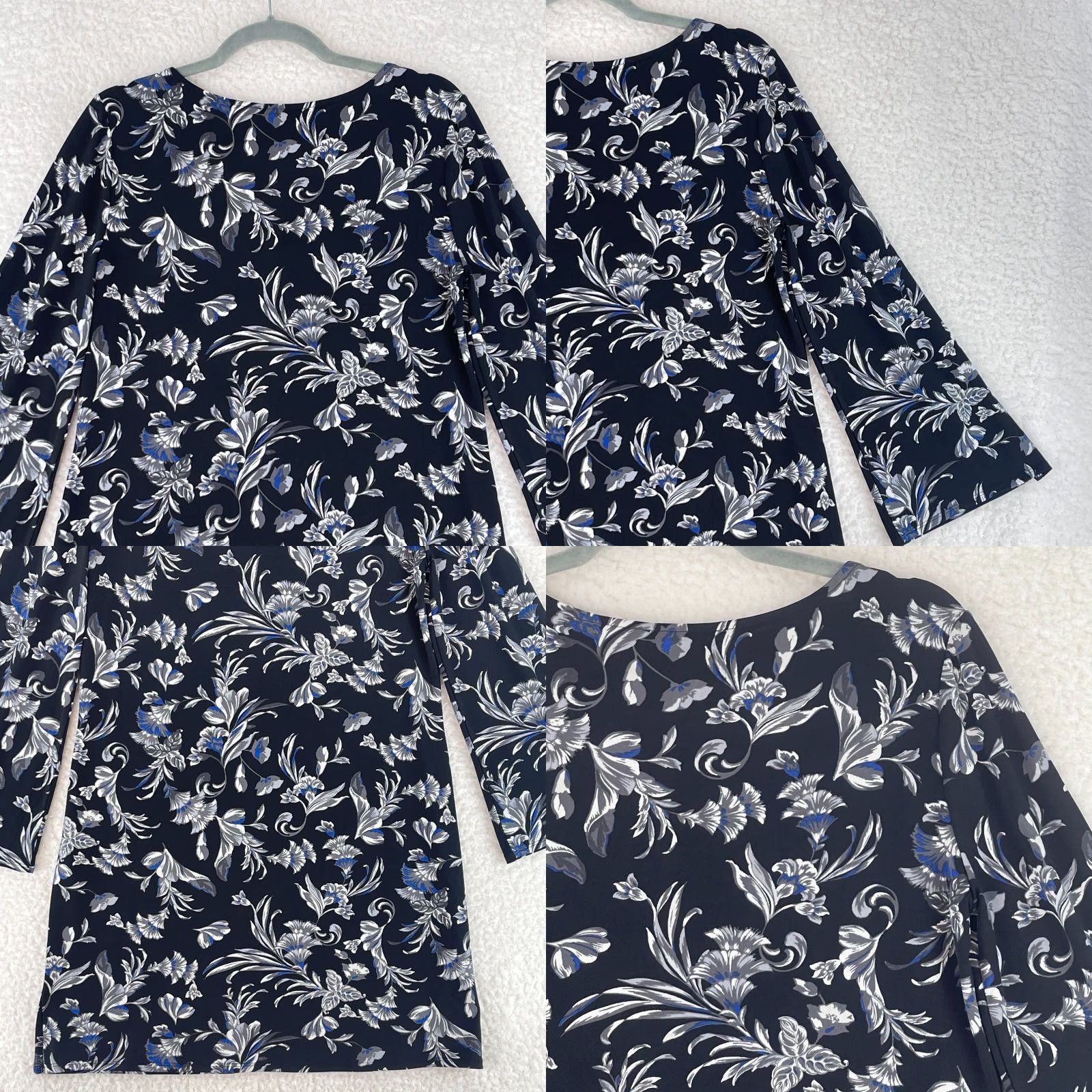White House Black Market White House Black Market Dress Womens Medium 3/4 Sleeve Black Floral Print Size M / US 6-8 / IT 42-44 - 9 Thumbnail