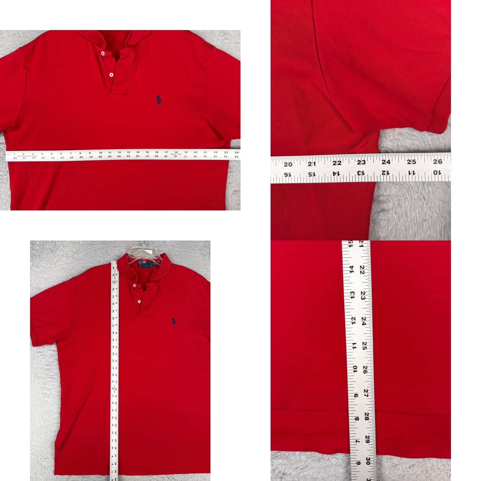 Ralph Lauren VINTAGE Ralph Lauren Polo Shirt Adult Large Red 100% Cotton Short Sleeve Golf Size US L / EU 52-54 / 3 - 8 Thumbnail
