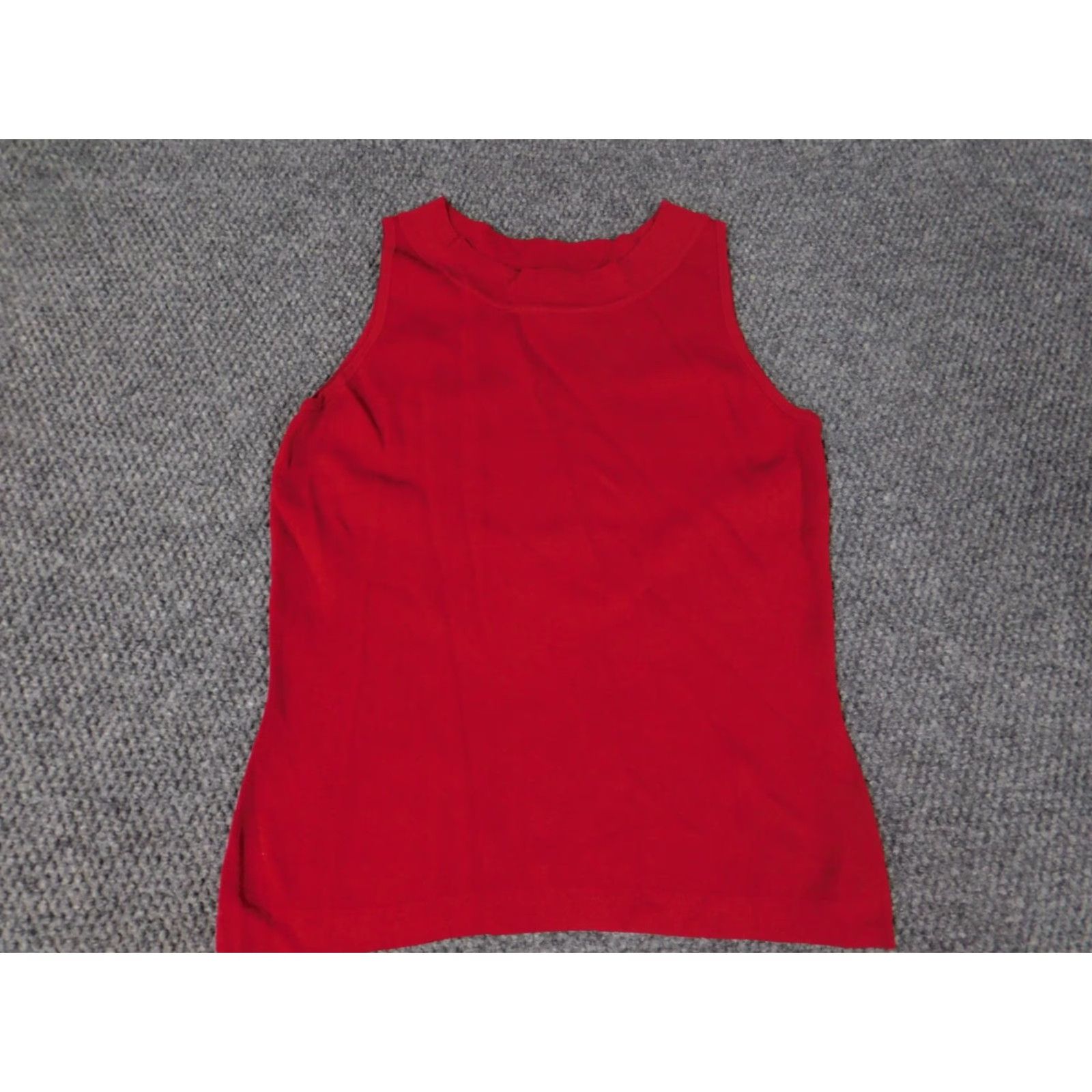 Vintage Dressbarn Blouse Shirt Womens Small Red Pullover Stretch Casual Sleeve Collared Nylon Rayon Breathable Regular Classic Ruffle Size S / US 4 / IT 40 - 2 Thumbnail