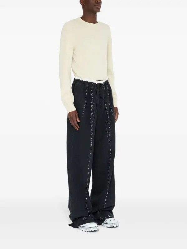 Maison Margiela o1w1db10226 Four-Stitch Logo Track Pant in Black Size US 32 / EU 48 - 3 Thumbnail