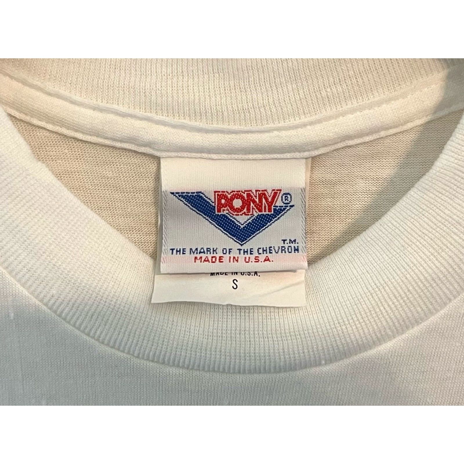 PONY VINTAGE PONY T-Shirt Mens Crew Neck 90s Deadstock NWT White White 90s PONY USA Mens S Size US S / EU 44-46 / 1 - 6 Thumbnail