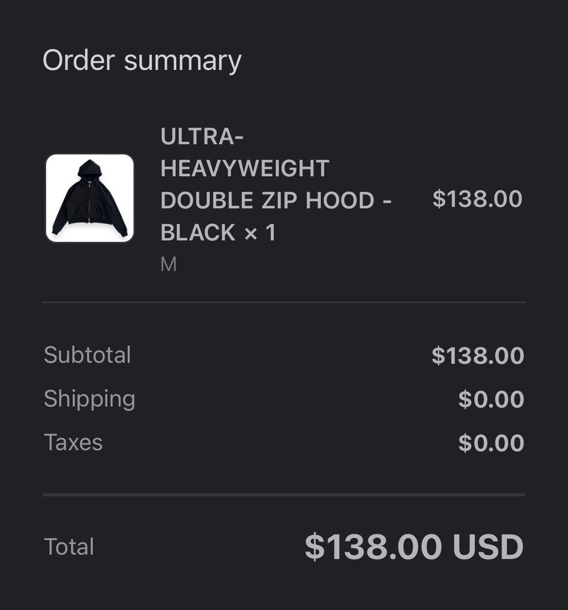 Other Spirit & Sin ULTRA-HEAVYWEIGHT DOUBLE ZIP HOOD - BLACK (S) Size US S / EU 44-46 / 1 - 5 Thumbnail