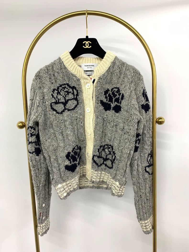 Thom Browne Thom Browne Gray knitted cardigan Size S / US 4 / IT 40 - 1 Thumbnail