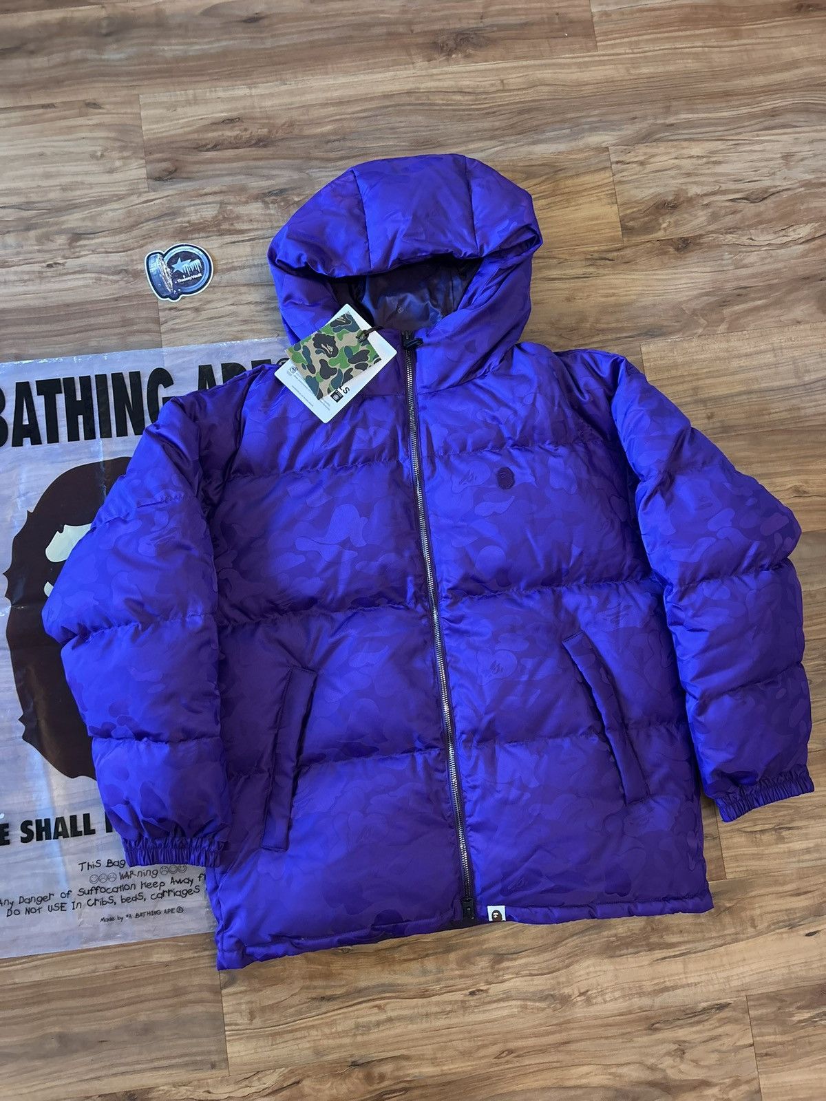 Bape STEAL Bape Purple Solid Camo Jacquard Down Jacket Size US S / EU 44-46 / 1 - 2 Thumbnail
