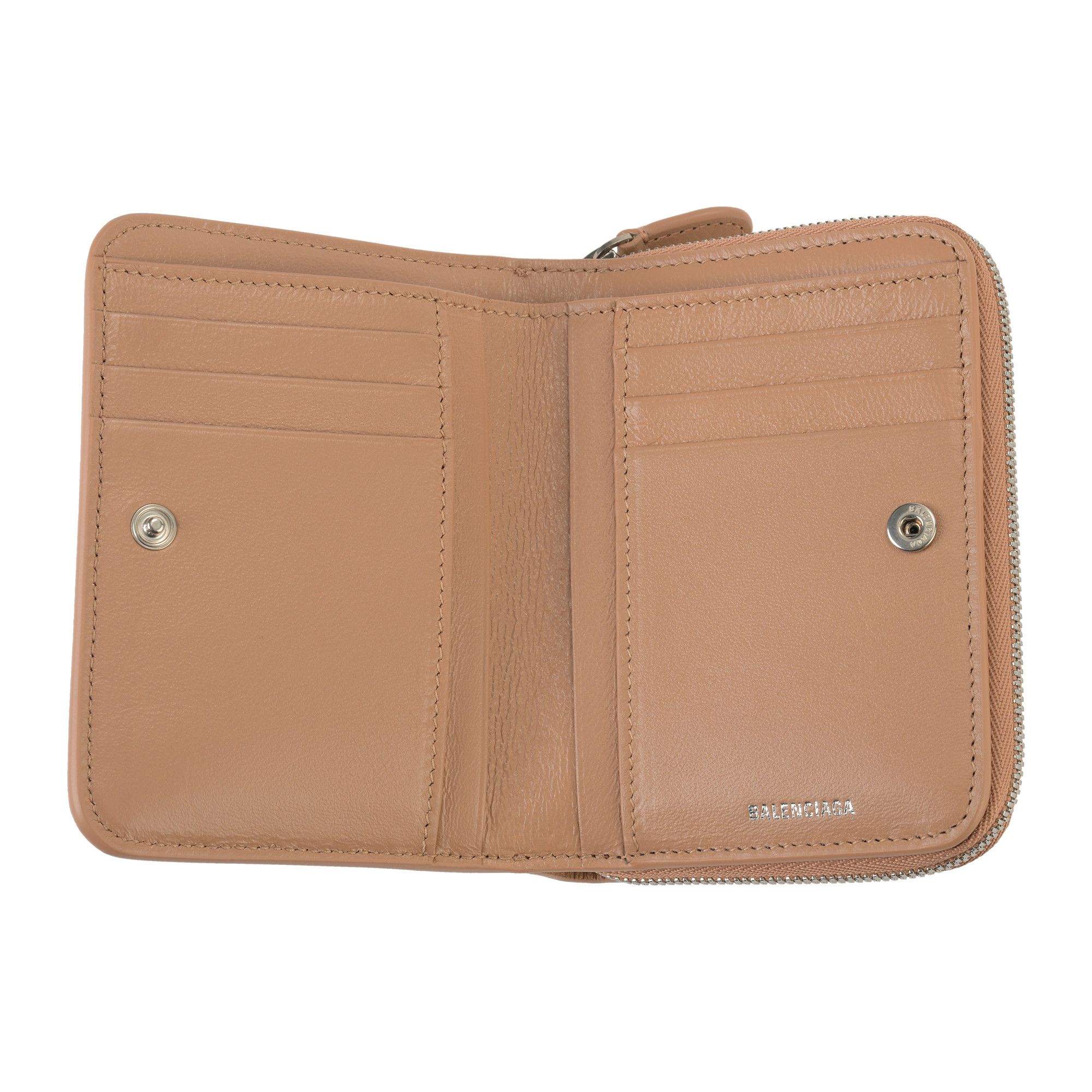 Balenciaga o1s1rm1124 Size: OS / Cash Bilfold Compact Wallet in Beige Size ONE SIZE - 3 Thumbnail