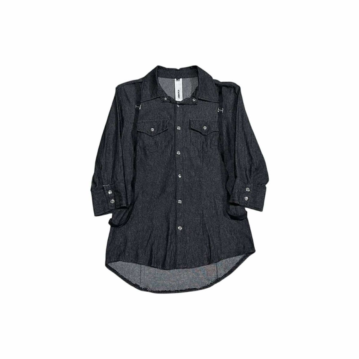 Attachment × If Six Was Nine × Japanese Brand 🔥Rare Y2K Attachment Black Denim 3/4 Suspender Bondage Shirt Size US L / EU 52-54 / 3 - 1 Thumbnail