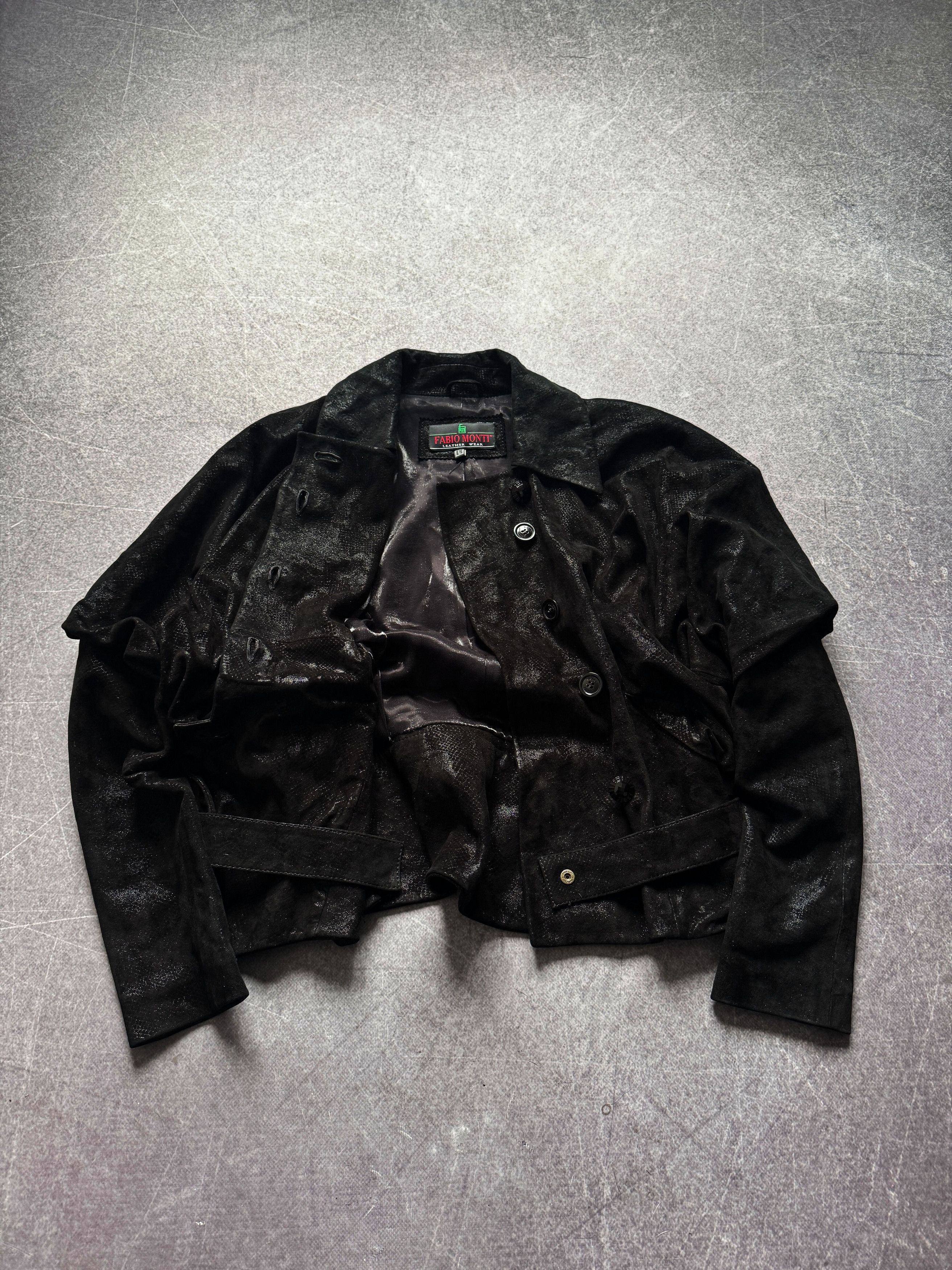 Yohji Yamamoto Vintage Y2K Black Leather Jacket Cropped Archive Size M / US 6-8 / IT 42-44 - 14 Thumbnail