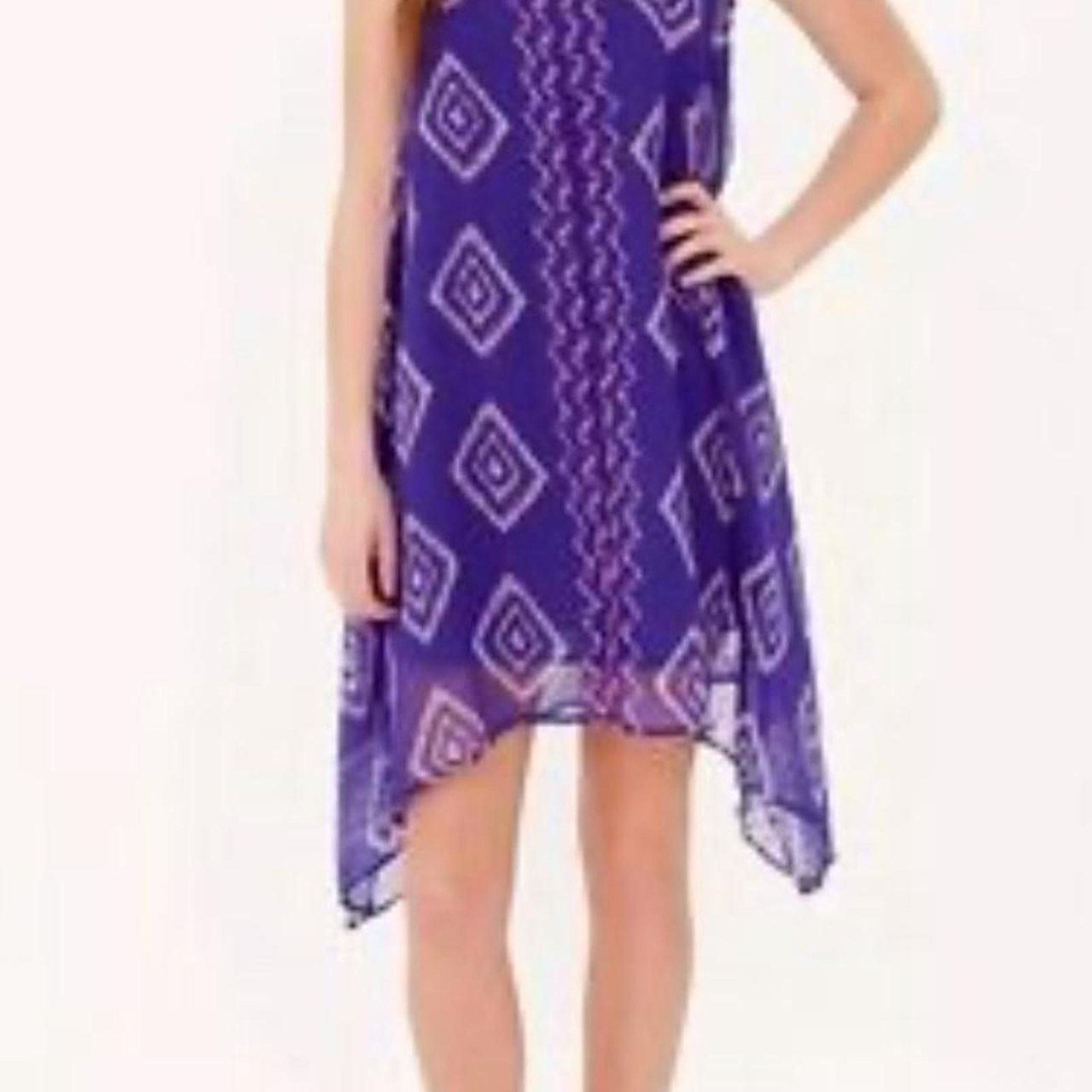 Billabong Purple patterned summer, beach, boho mini dress Size S / US 4 / IT 40 - 3 Thumbnail