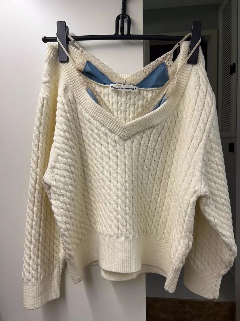 Alexander Wang Alexander Wang Off-Shoulder Knit Sweater- Size S / US 4 / IT 40 - 3 Thumbnail