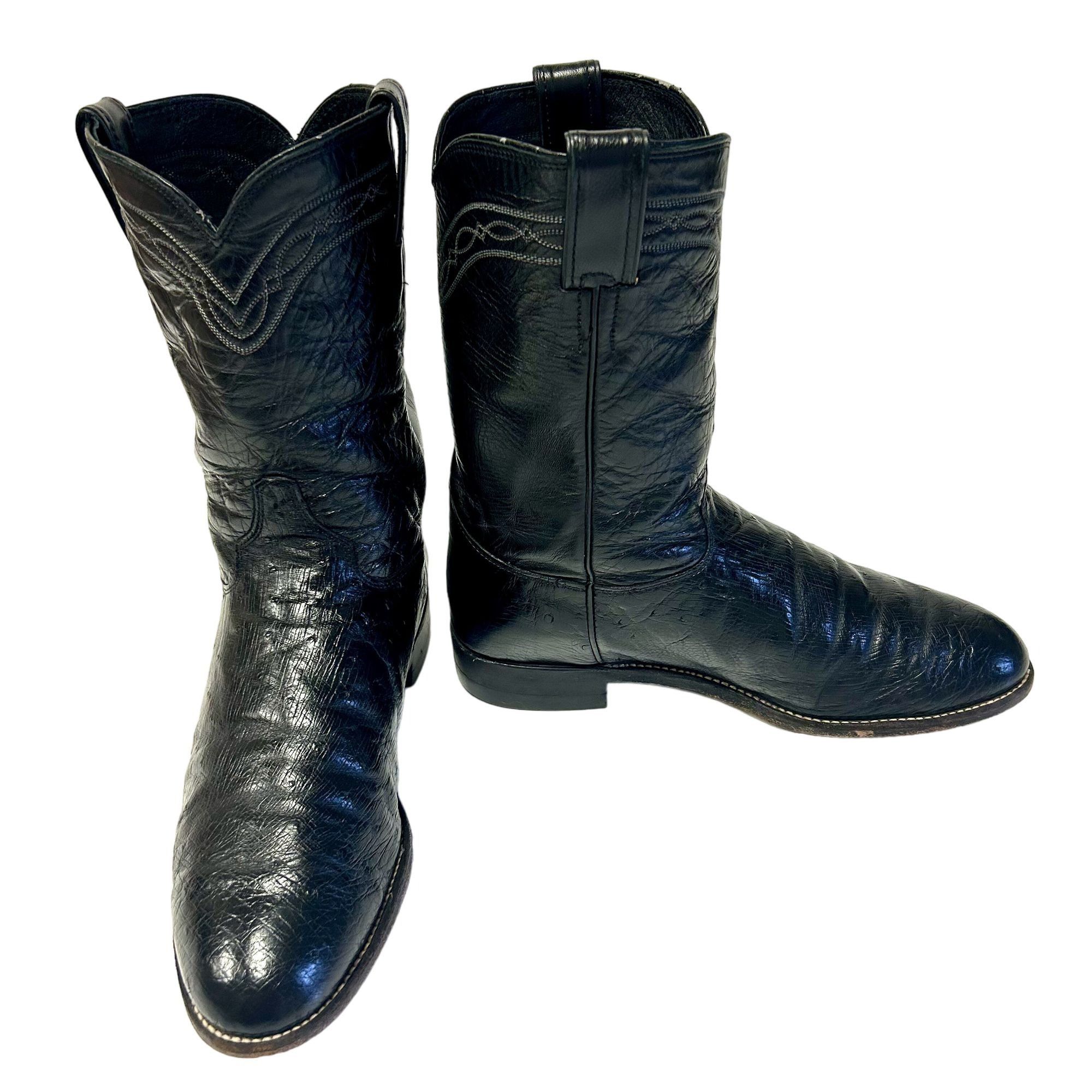 Justin Vtg Justin EXOTIC Leather Cowboy Western Ostrich Boots Size US 9.5 / EU 42-43 - 8 Thumbnail