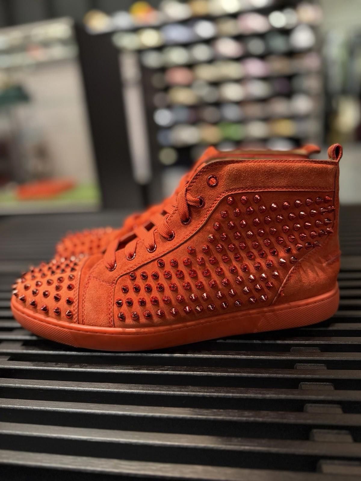 Christian Louboutin Christian Louboutin Red High Top Spike Sneakers 45EU/12US Size US 12 / EU 45 - 4 Thumbnail