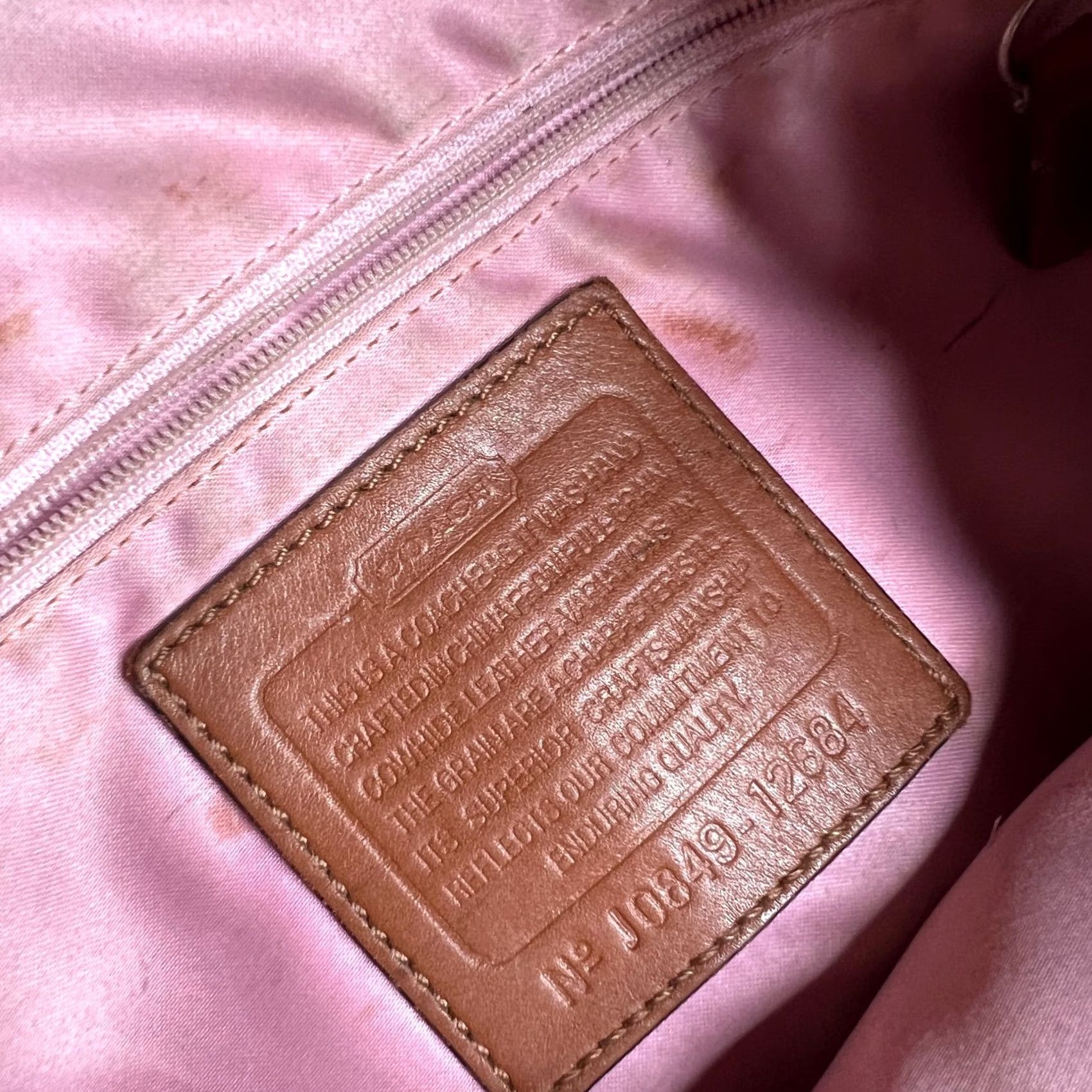 Coach VINTAGE Coach Brown Leather Shoulder Bag Slouchy Hobo Purse Pink Lining - Medium Women’s Bag | Coach J0849-12684 Size ONE SIZE - 7 Thumbnail
